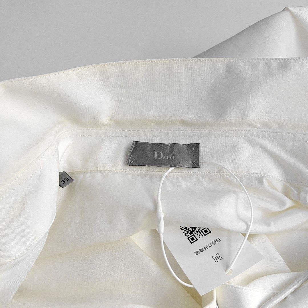 Dior Dior Homme White Cotton Long Sleeve Shirt Size M Size US M / EU 48-50 / 2 - 7 Thumbnail