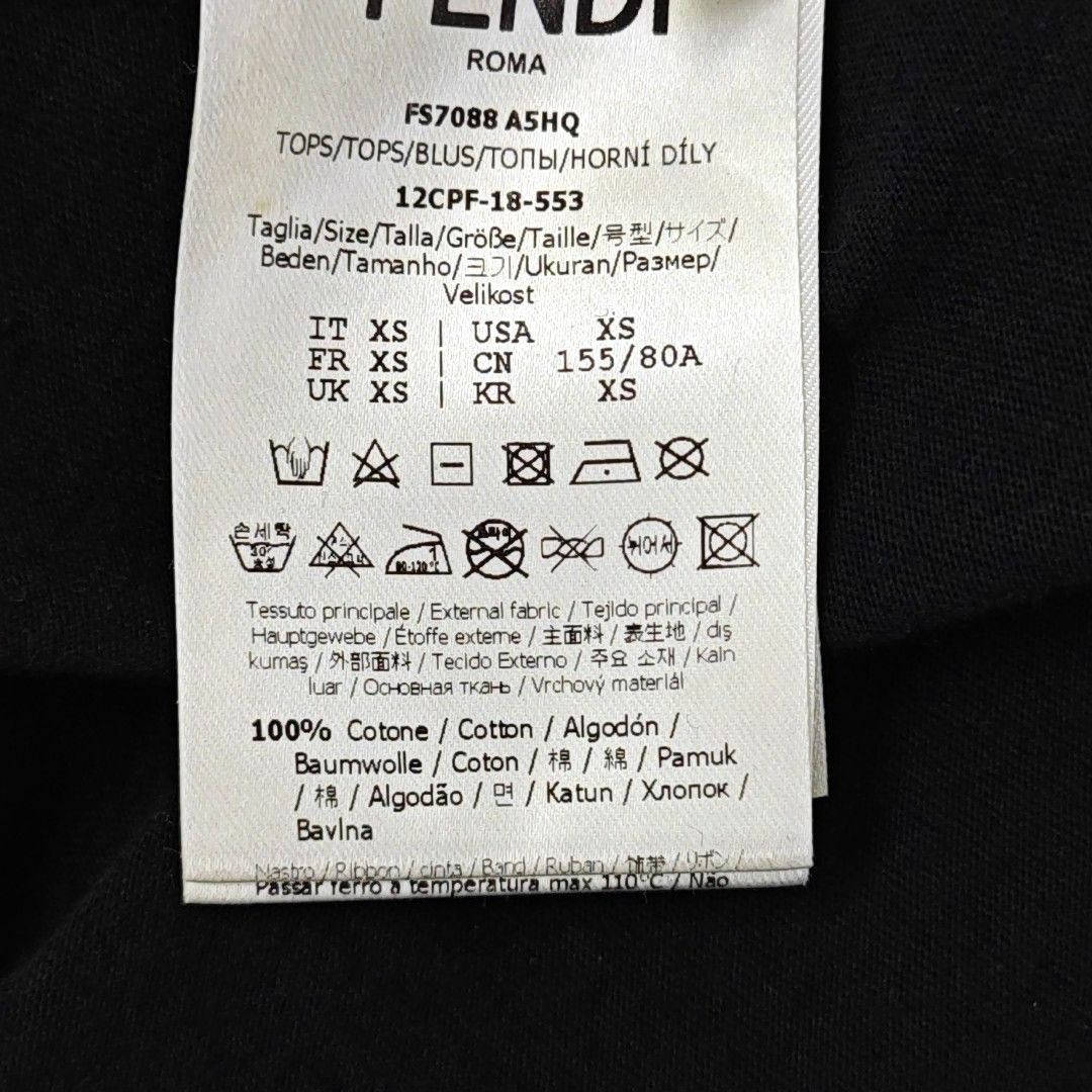 Fendi Fendi Logo Embroidery Cotton T-Shirt XS Size US XS / EU 42 / 0 - 3 Thumbnail