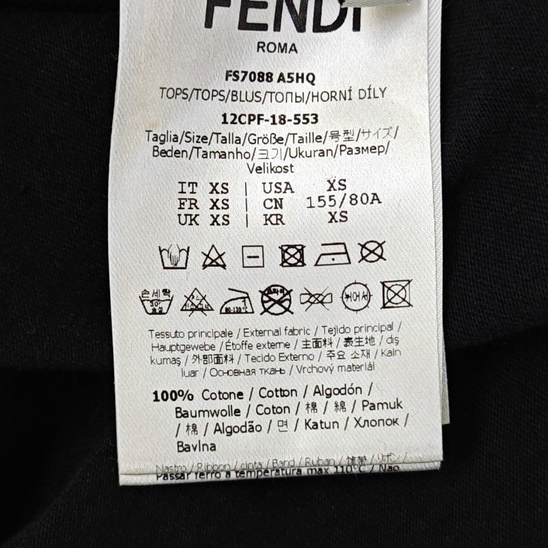 Fendi Fendi Logo Embroidery Cotton T-Shirt XS Size US XS / EU 42 / 0 - 4 Thumbnail