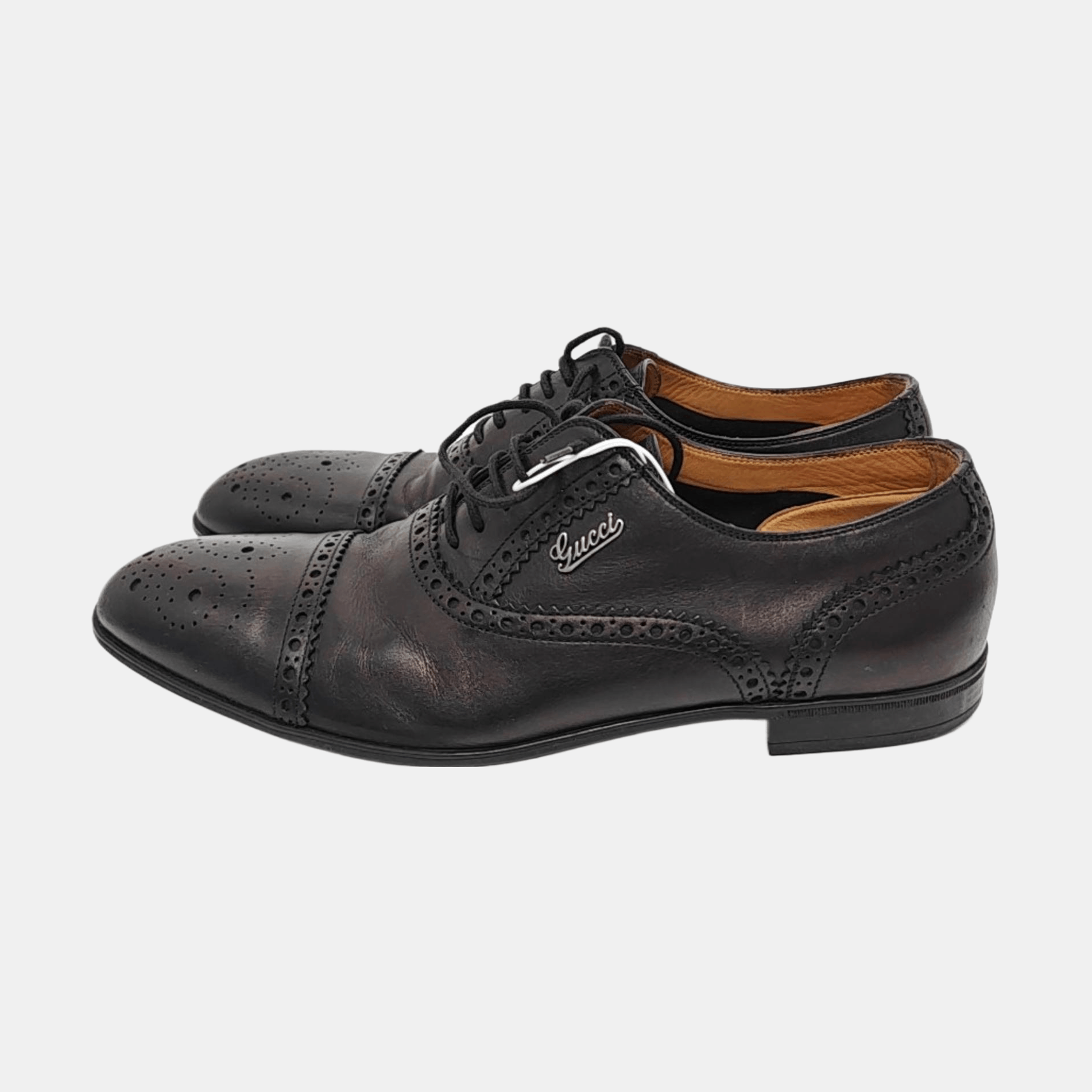 Gucci Gucci Brogue Detail Leather Business Shoes 38.5 Size US 6 / EU 39 - 6 Thumbnail
