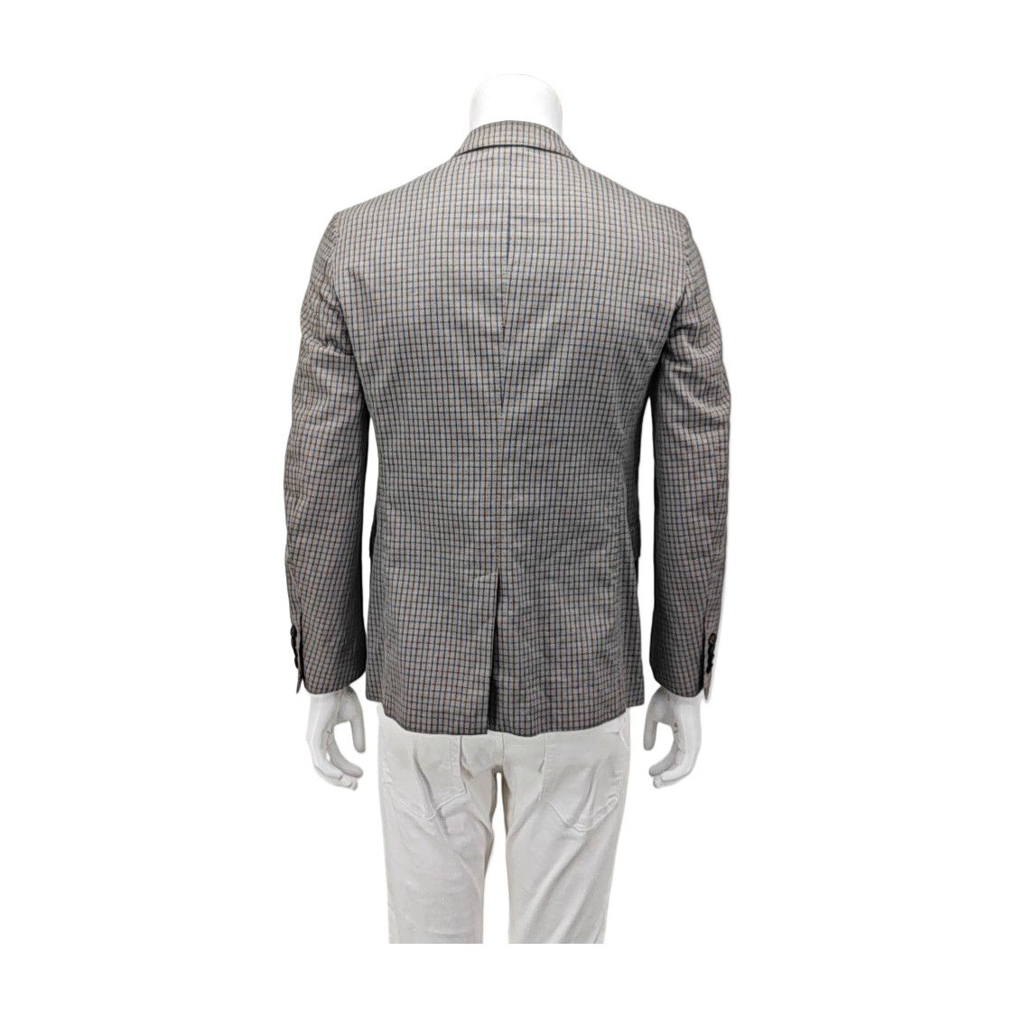 Ermenegildo Zegna Ermenegildo Zegna Gray Checked Cotton Blazer 38S Size 34R - 2 Thumbnail
