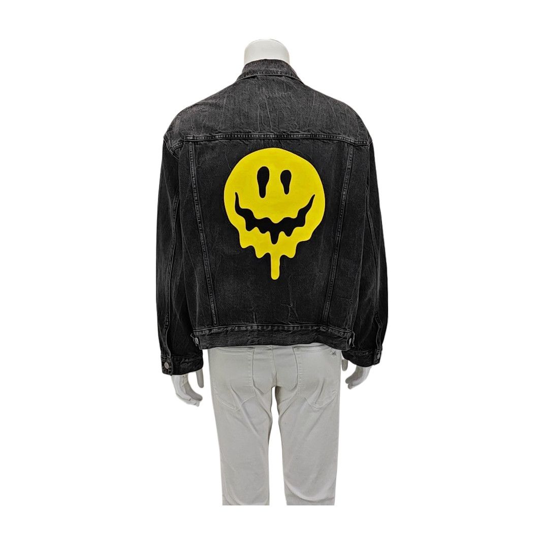 Balenciaga Balenciaga Smiley Graphic Denim Jacket XS Size US XS / EU 42 / 0 - 2 Thumbnail