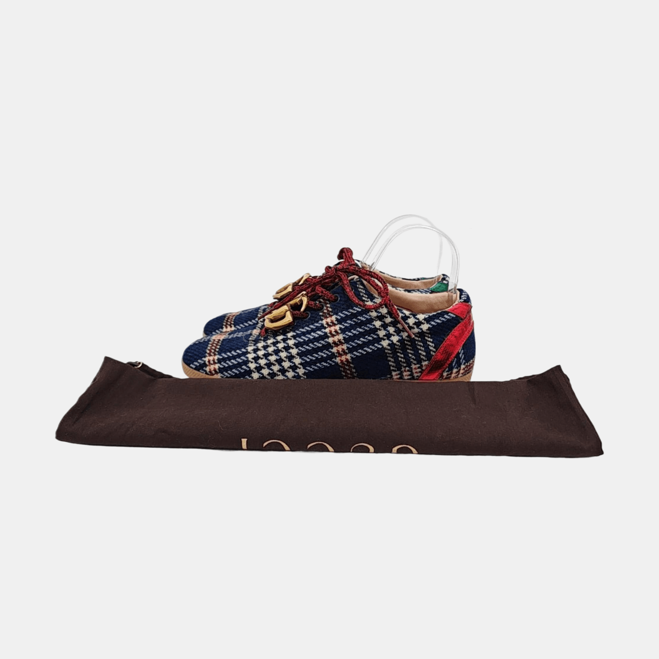 Gucci Gucci Plaid GG Logo Low-Top Sneakers Size 5.5 Size US 5.5 / EU 38 - 6 Thumbnail