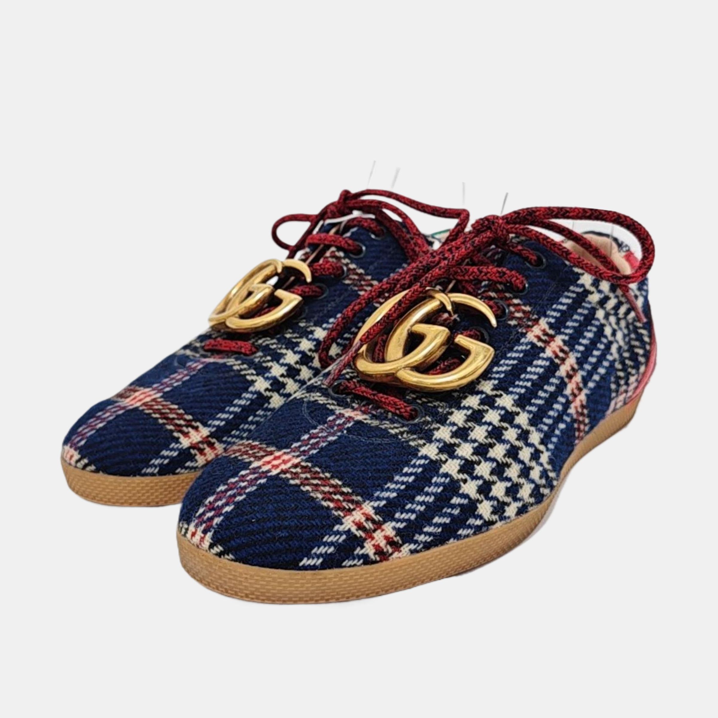 Gucci Gucci Plaid GG Logo Low-Top Sneakers Size 5.5 Size US 5.5 / EU 38 - 2 Thumbnail