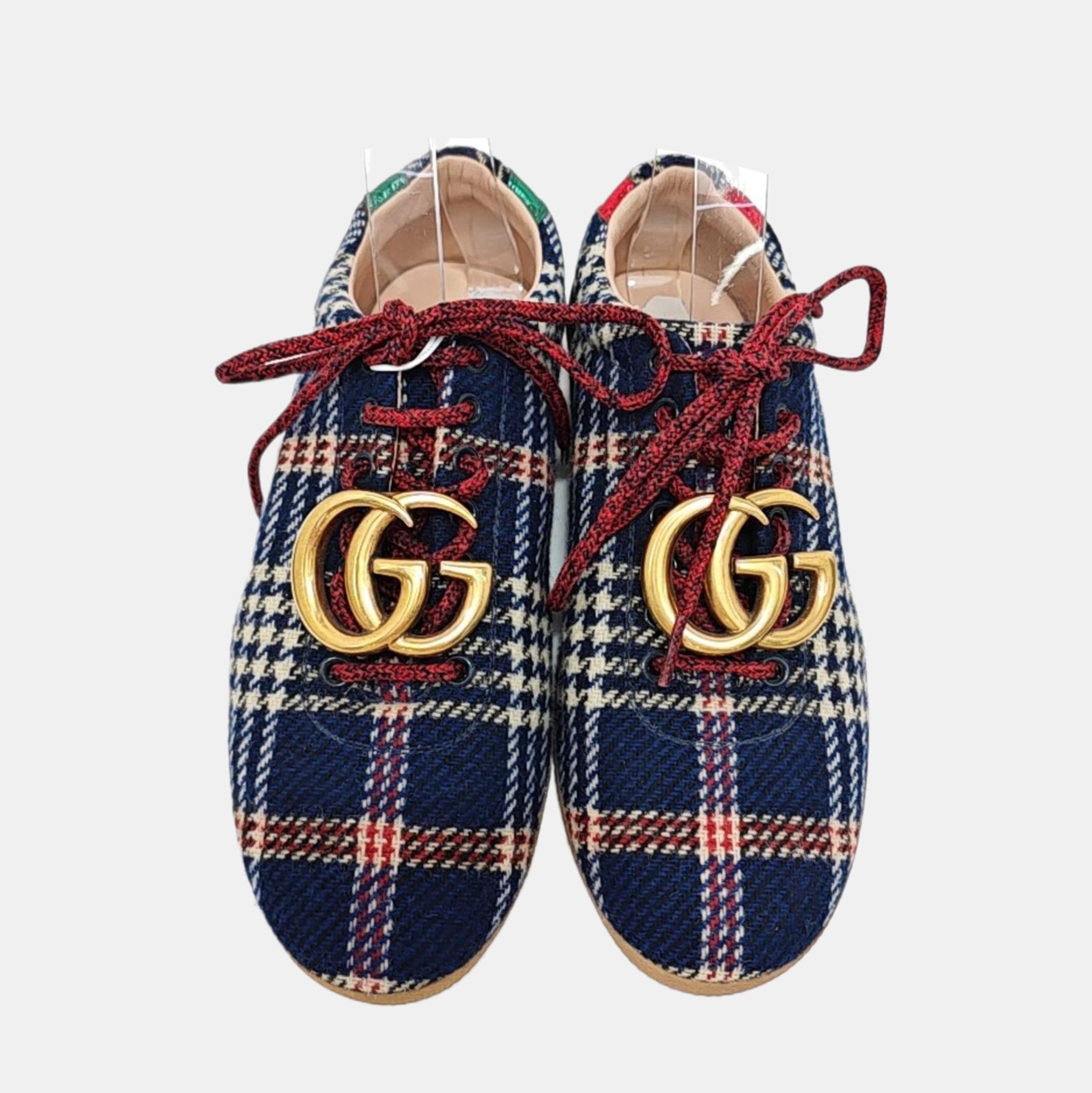 Gucci Gucci Plaid GG Logo Low-Top Sneakers Size 5.5 Size US 5.5 / EU 38 - 3 Thumbnail