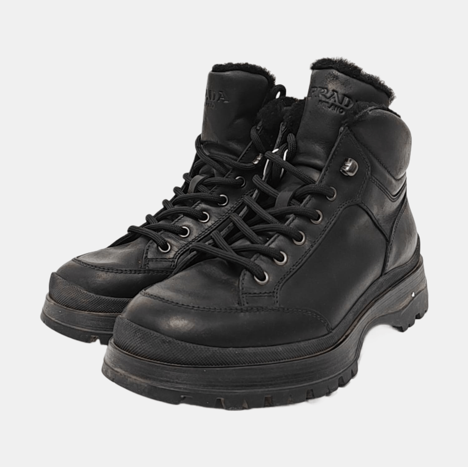 Prada Prada Leather Hi-Top Sneakers US 7.5 Size US 6.5 / EU 39-40 - 2 Thumbnail