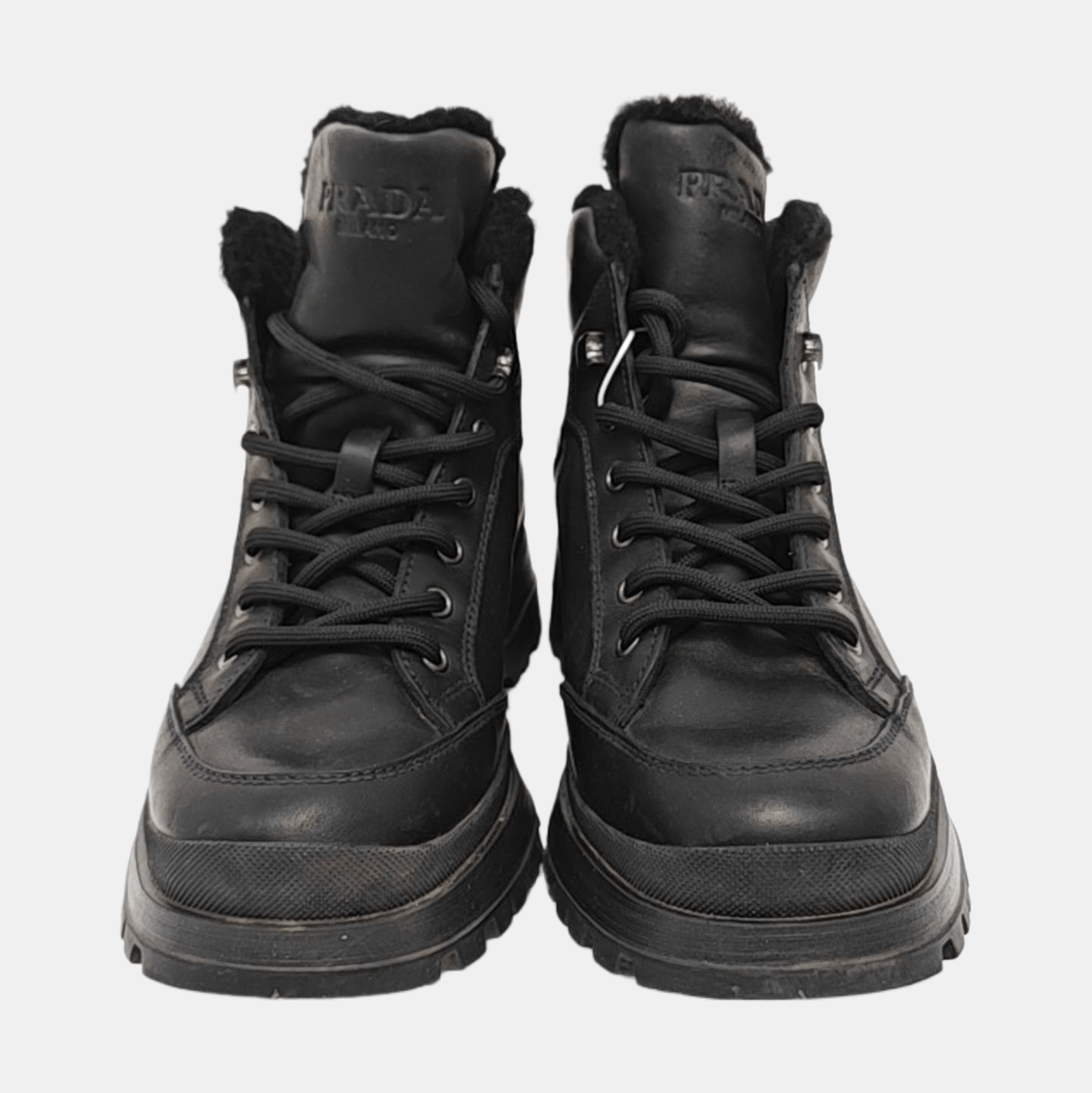 Prada Prada Leather Hi-Top Sneakers US 7.5 Size US 6.5 / EU 39-40 - 3 Thumbnail