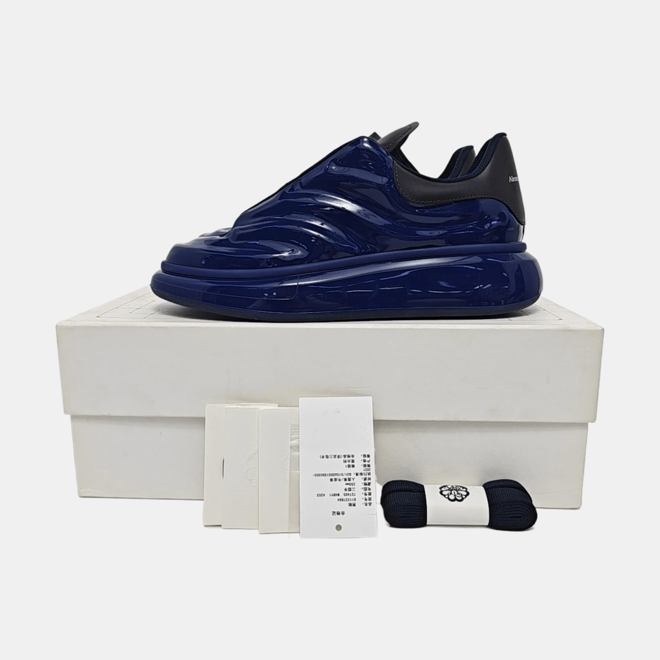 Alexander McQueen Alexander McQueen Blue Leather Low-Top Sneakers 40 Size US 7 / EU 40 - 6 Thumbnail