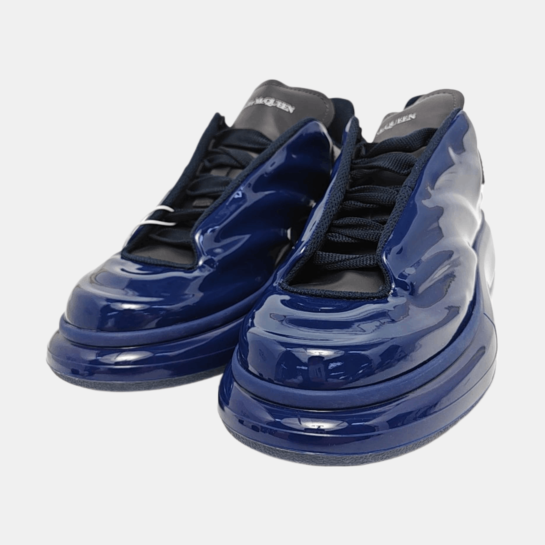 Alexander McQueen Alexander McQueen Blue Leather Low-Top Sneakers 40 Size US 7 / EU 40 - 2 Thumbnail
