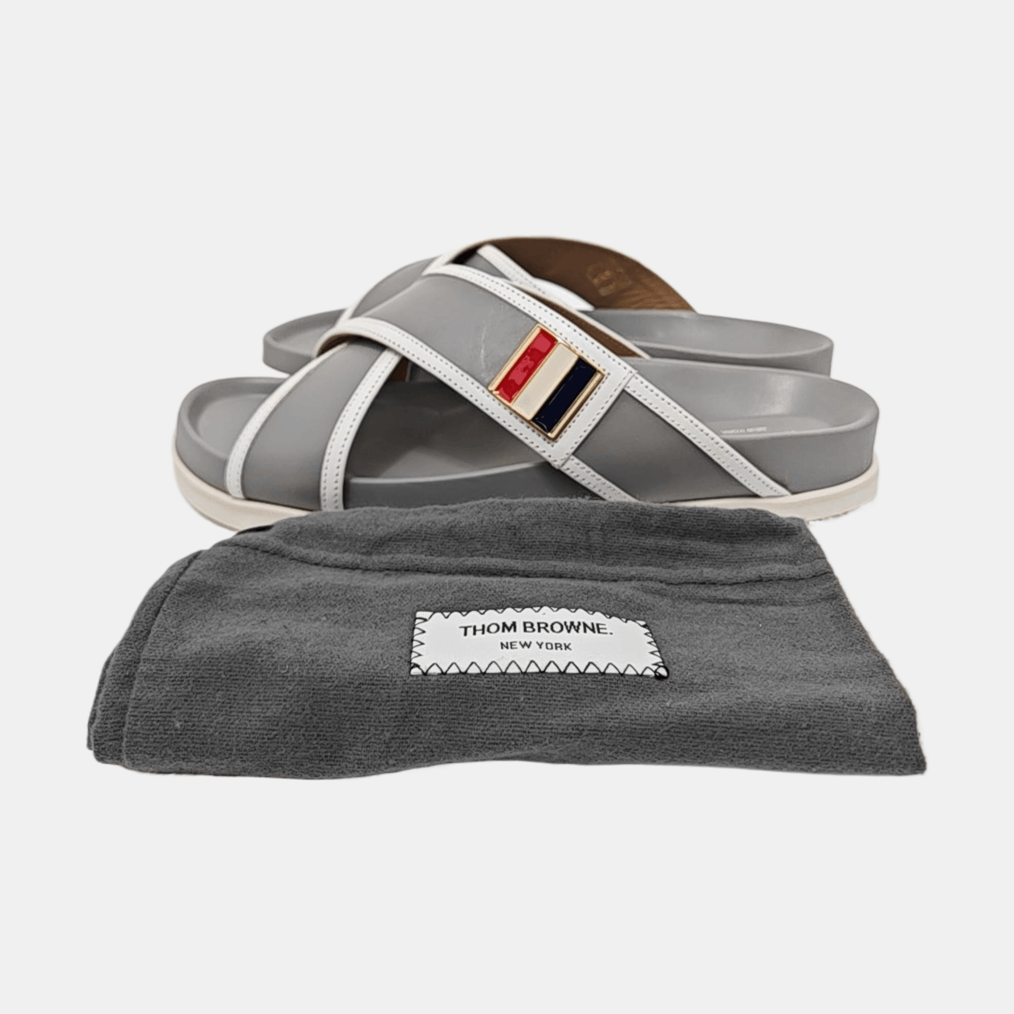 Thom Browne Thom Browne Tricolor Stripe Leather Slides 42 Size US 9 / EU 42 - 6 Thumbnail