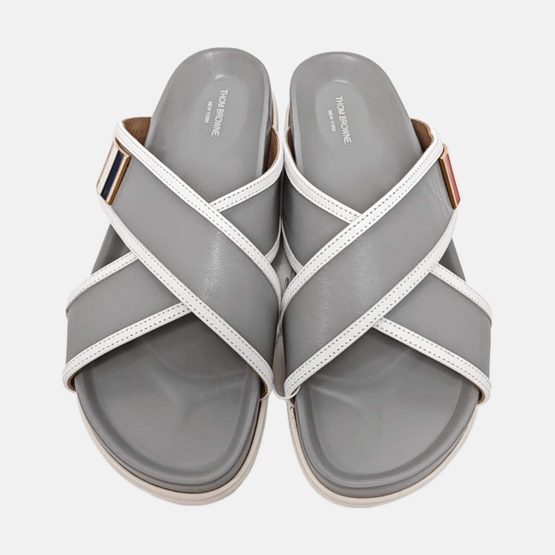 Thom Browne Thom Browne Tricolor Stripe Leather Slides 42 Size US 9 / EU 42 - 3 Thumbnail