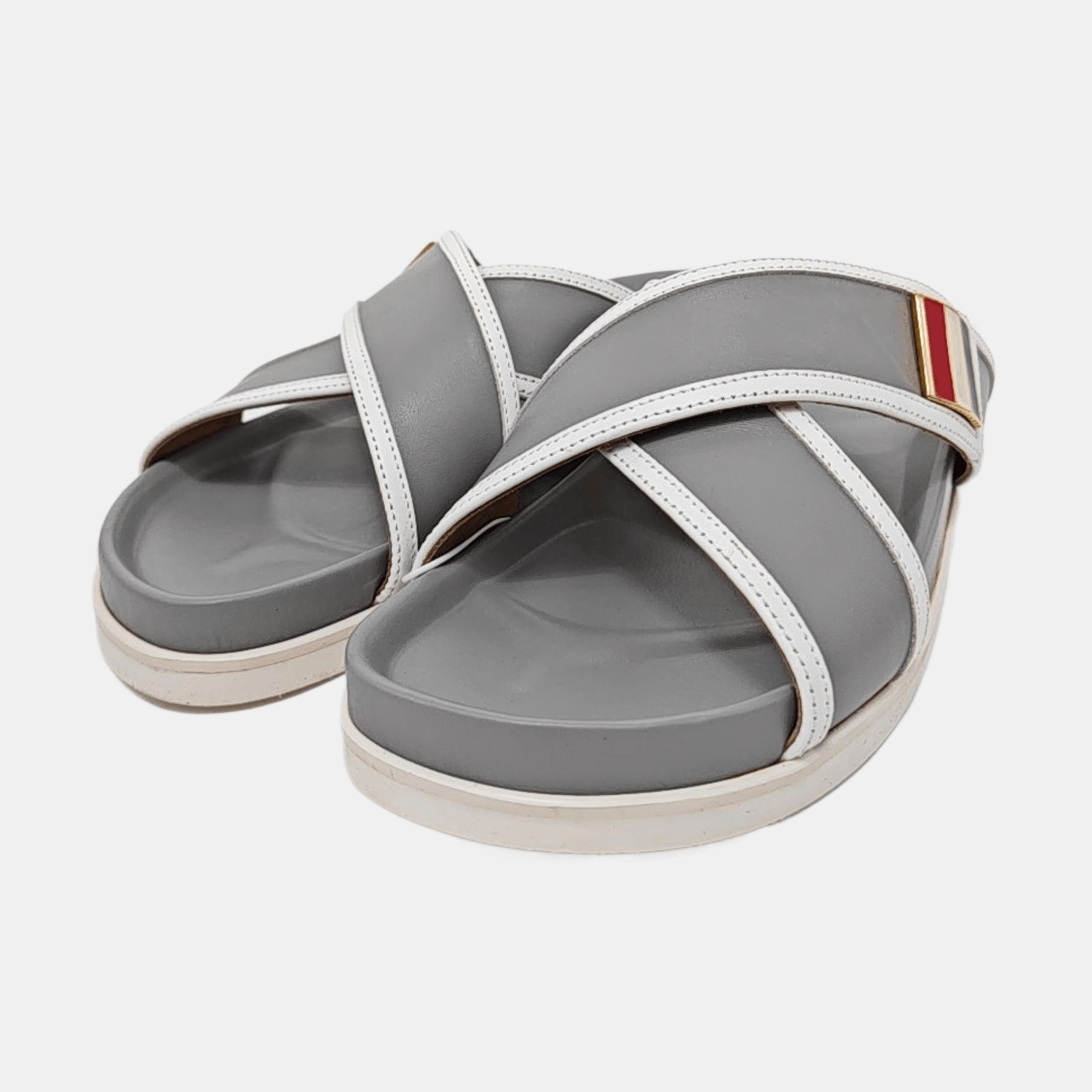 Thom Browne Thom Browne Tricolor Stripe Leather Slides 42 Size US 9 / EU 42 - 2 Thumbnail
