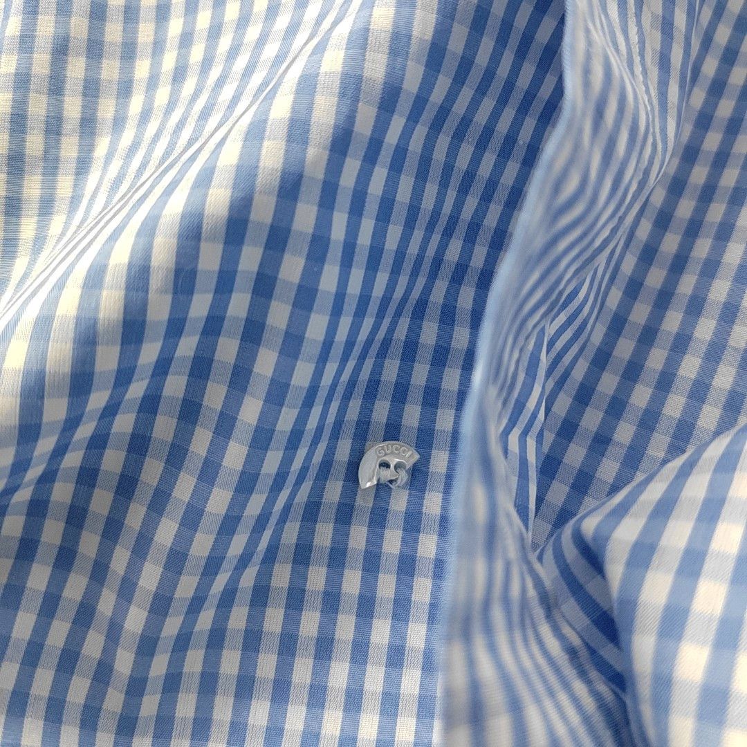 Gucci Gucci Gingham Contrast Collar Shirt Size L Size US L / EU 52-54 / 3 - 5 Thumbnail