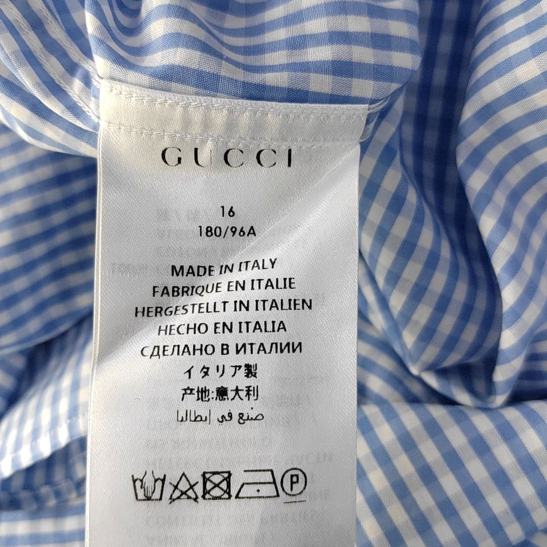 Gucci Gucci Gingham Contrast Collar Shirt Size L Size US L / EU 52-54 / 3 - 4 Thumbnail