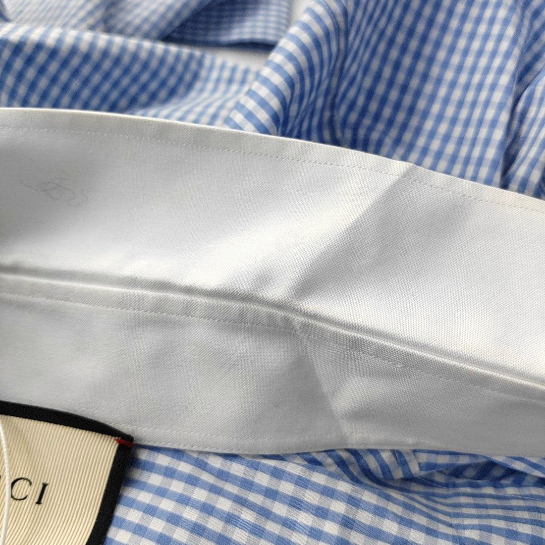 Gucci Gucci Gingham Contrast Collar Shirt Size L Size US L / EU 52-54 / 3 - 6 Thumbnail