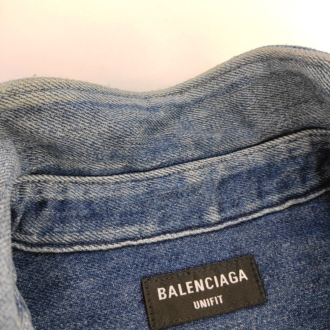 Balenciaga Balenciaga Denim Short Sleeve Shirt Size M Size US M / EU 48-50 / 2 - 5 Thumbnail