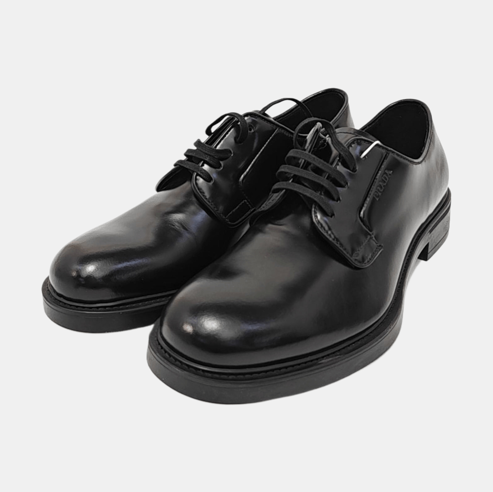Prada Prada Black Leather Derby Shoes EU 39 Size US 6 / EU 39 - 2 Thumbnail