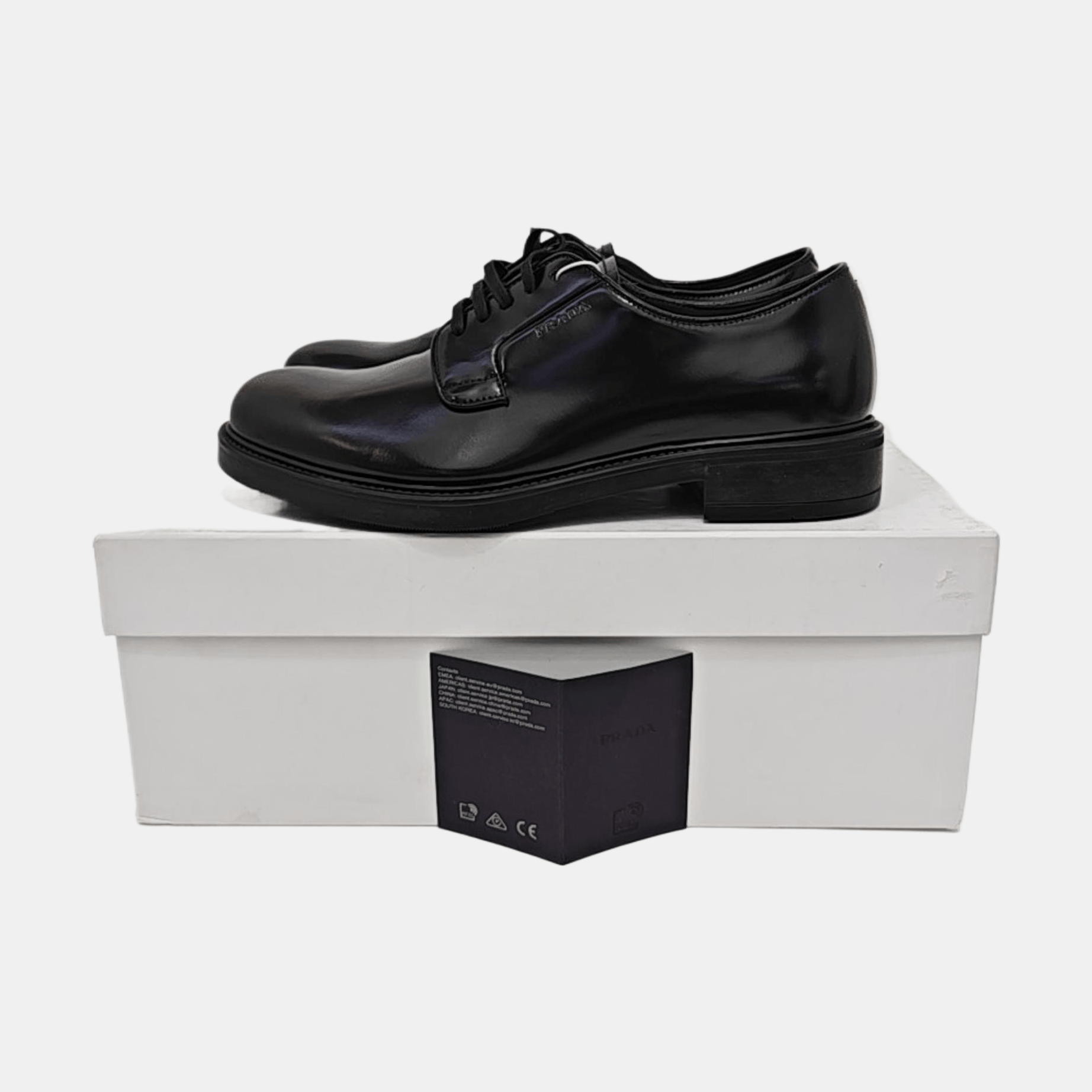 Prada Prada Black Leather Derby Shoes EU 39 Size US 6 / EU 39 - 6 Thumbnail