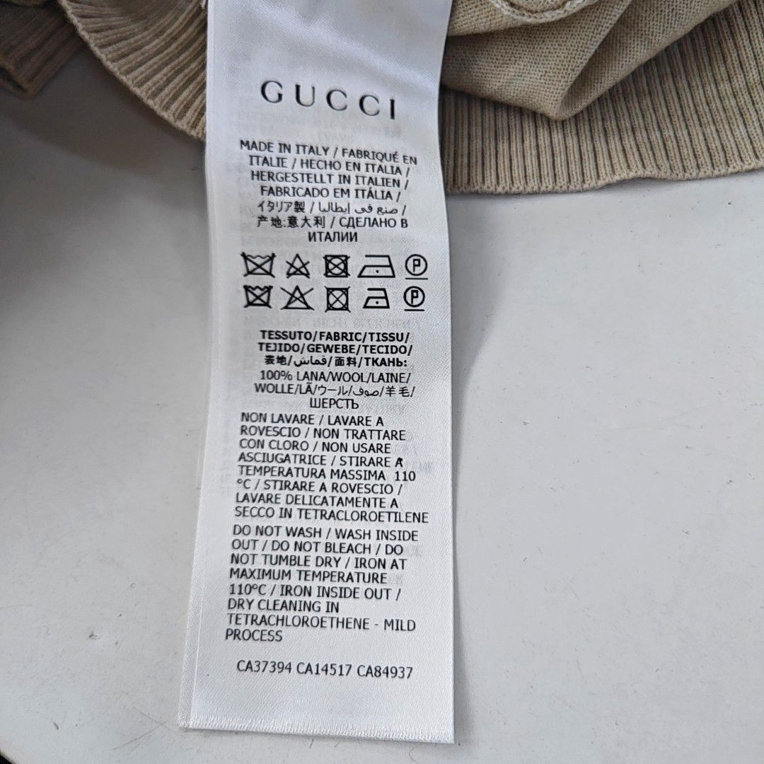 Gucci Gucci GG Bee Pattern Wool V-Neck Sweater XS Size US XS / EU 42 / 0 - 4 Thumbnail