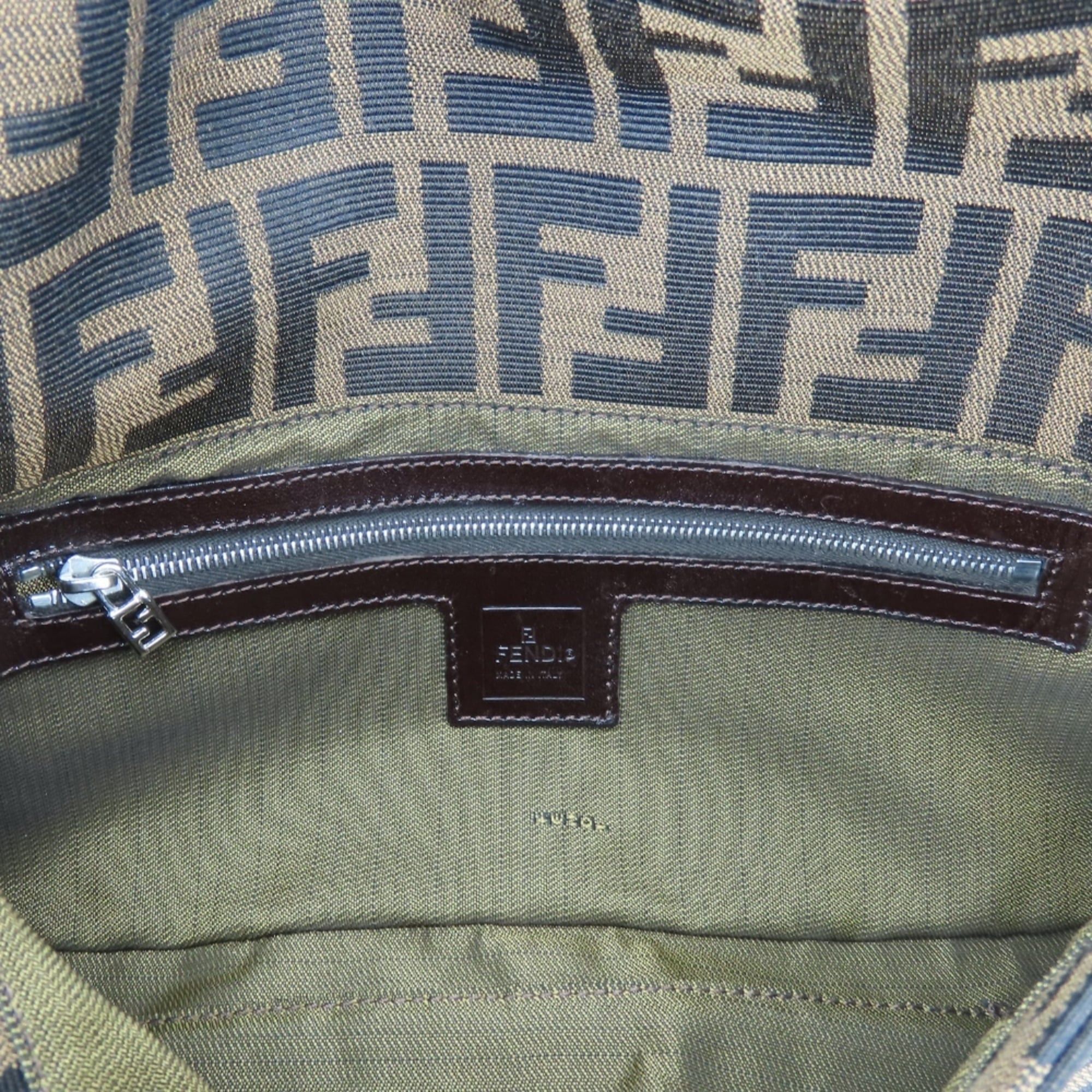 Fendi Fendi Mamma Bucket Handbag 26424 Canvas Leather Brown Black Zucca Pattern Women's FENDI Size ONE SIZE - 22 Thumbnail