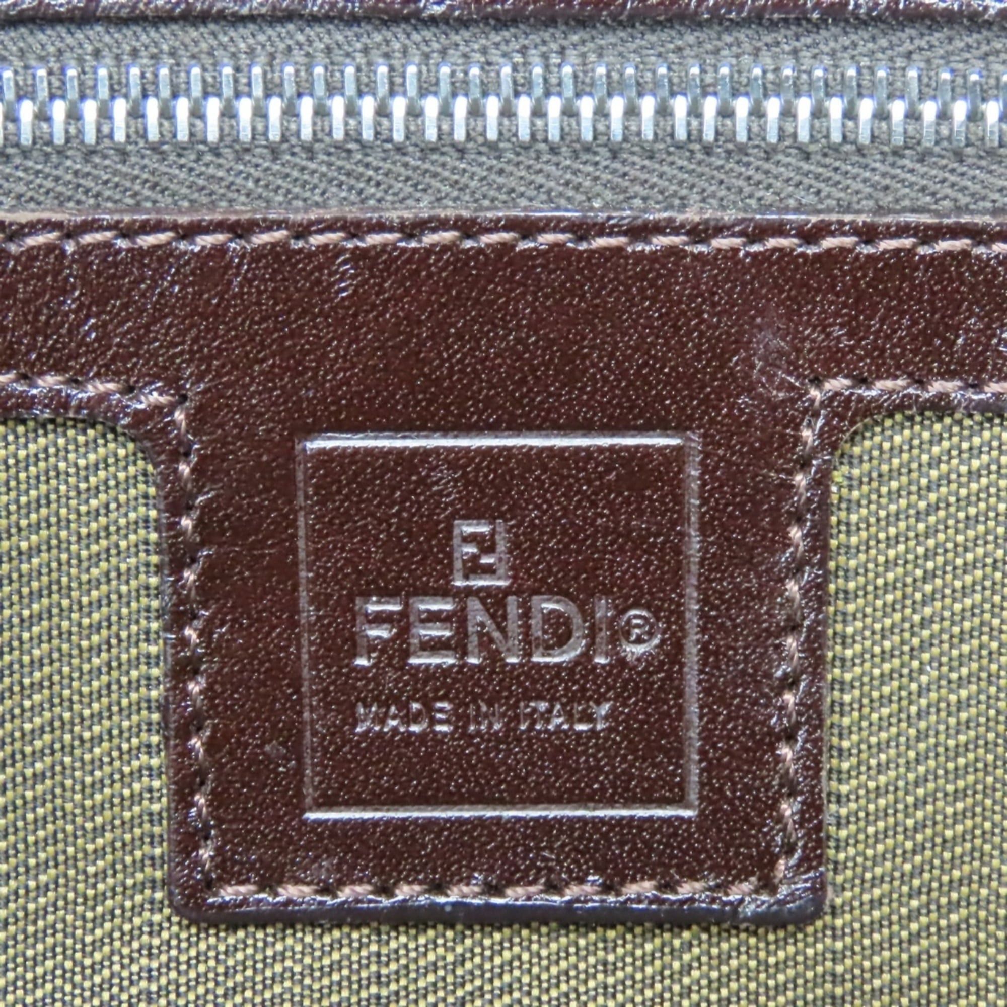 Fendi Fendi Mamma Bucket Handbag 26424 Canvas Leather Brown Black Zucca Pattern Women's FENDI Size ONE SIZE - 24 Thumbnail