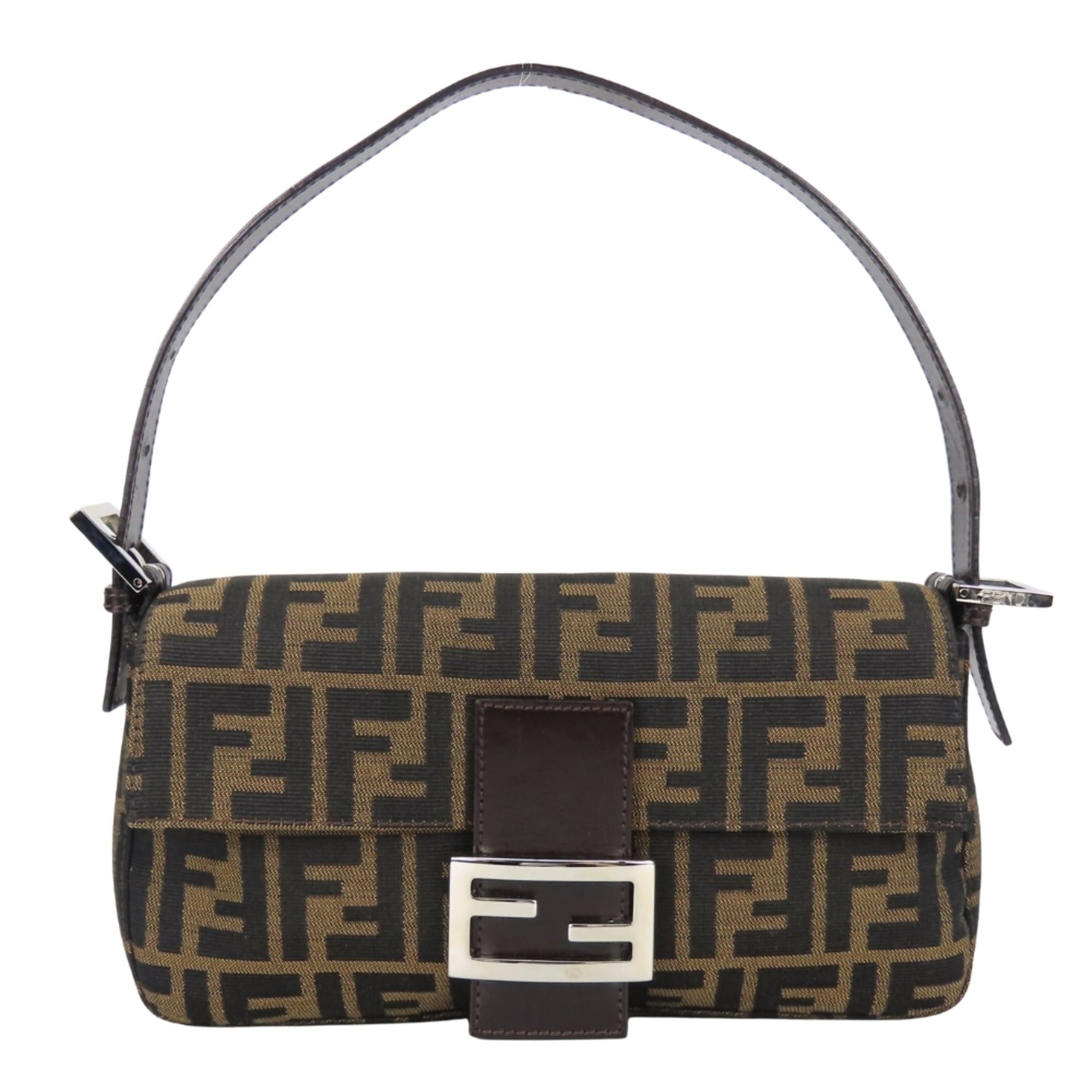 Fendi Fendi Mamma Bucket Handbag 26424 Canvas Leather Brown Black Zucca Pattern Women's FENDI Size ONE SIZE - 2 Thumbnail
