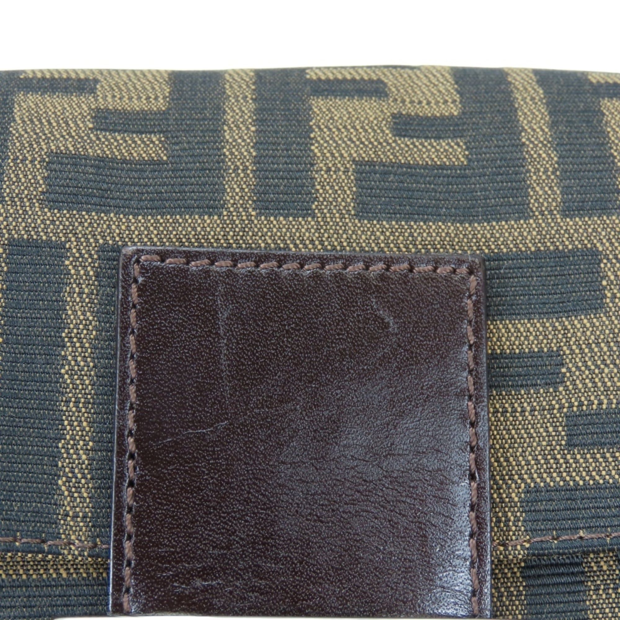 Fendi Fendi Mamma Bucket Handbag 26424 Canvas Leather Brown Black Zucca Pattern Women's FENDI Size ONE SIZE - 10 Thumbnail