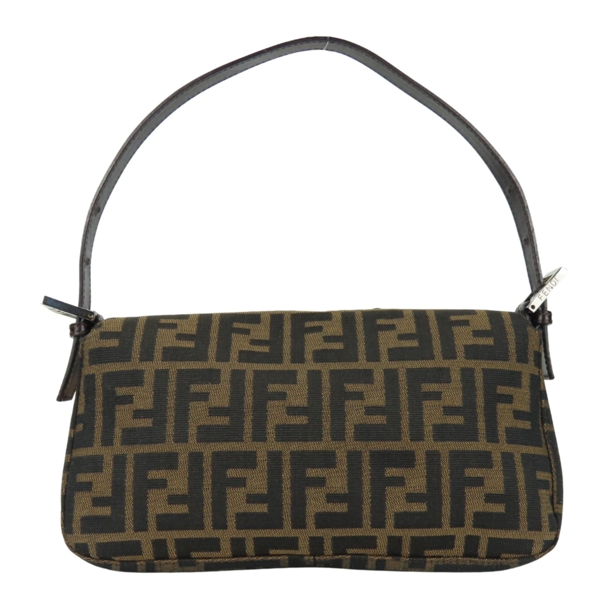 Fendi Fendi Mamma Bucket Handbag 26424 Canvas Leather Brown Black Zucca Pattern Women's FENDI Size ONE SIZE - 4 Thumbnail