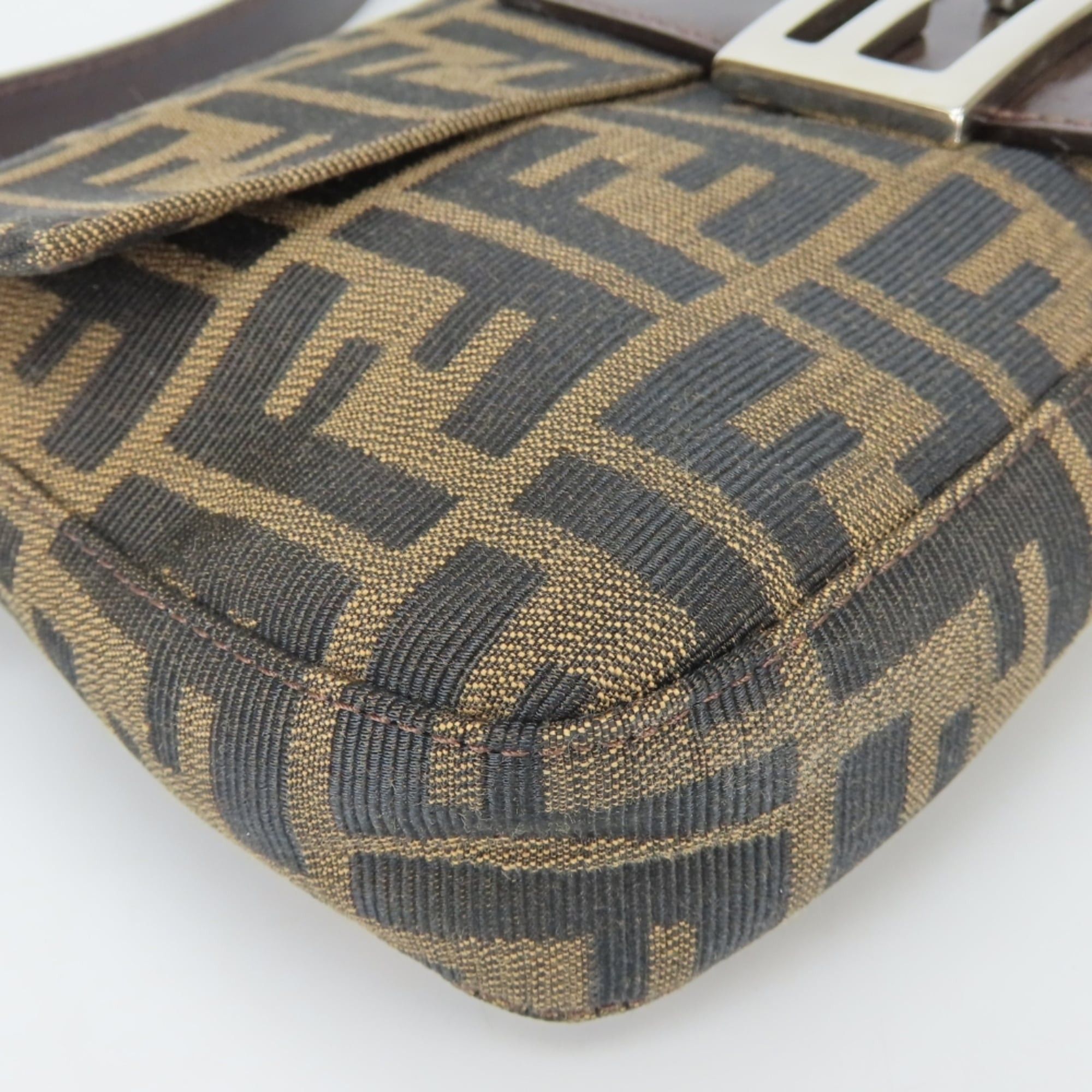 Fendi Fendi Mamma Bucket Handbag 26424 Canvas Leather Brown Black Zucca Pattern Women's FENDI Size ONE SIZE - 6 Thumbnail