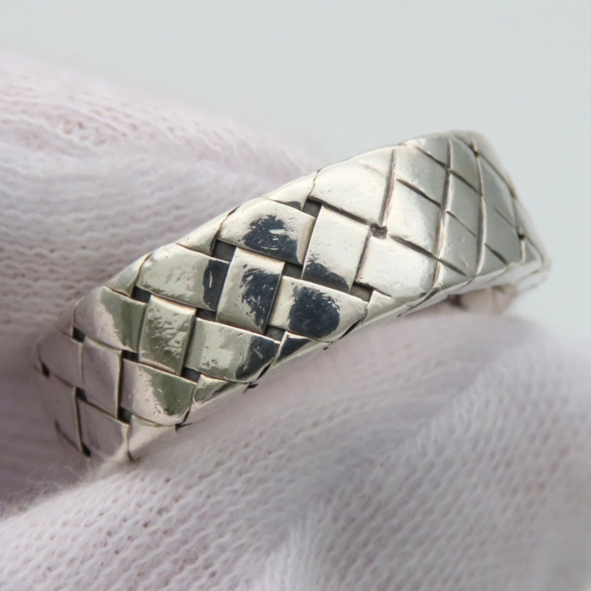 Bottega Veneta Bottega Veneta ring, Intrecciato design, SV925, approximately 10.0g, men's. Size ONE SIZE - 6 Thumbnail