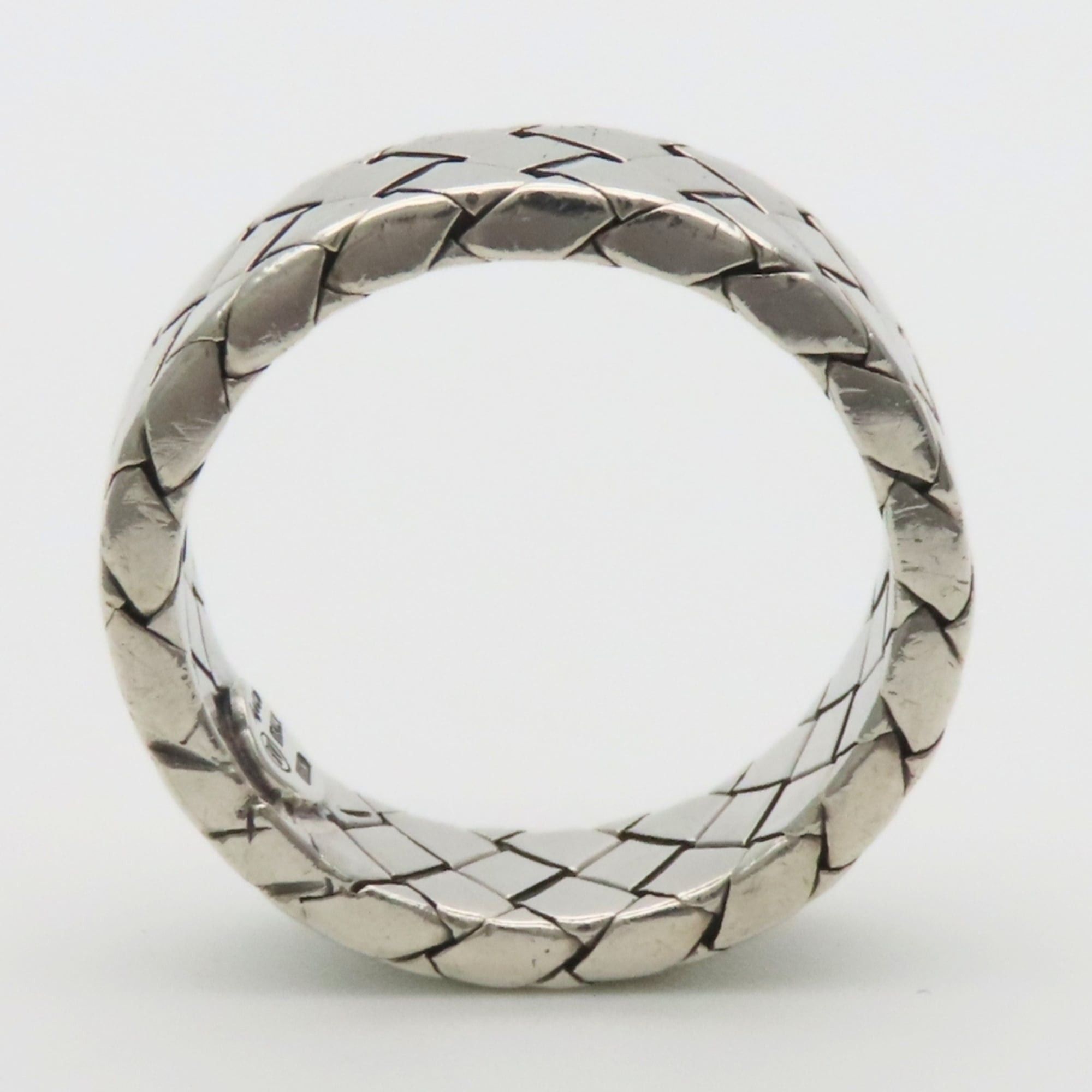 Bottega Veneta Bottega Veneta ring, Intrecciato design, SV925, approximately 10.0g, men's. Size ONE SIZE - 4 Thumbnail
