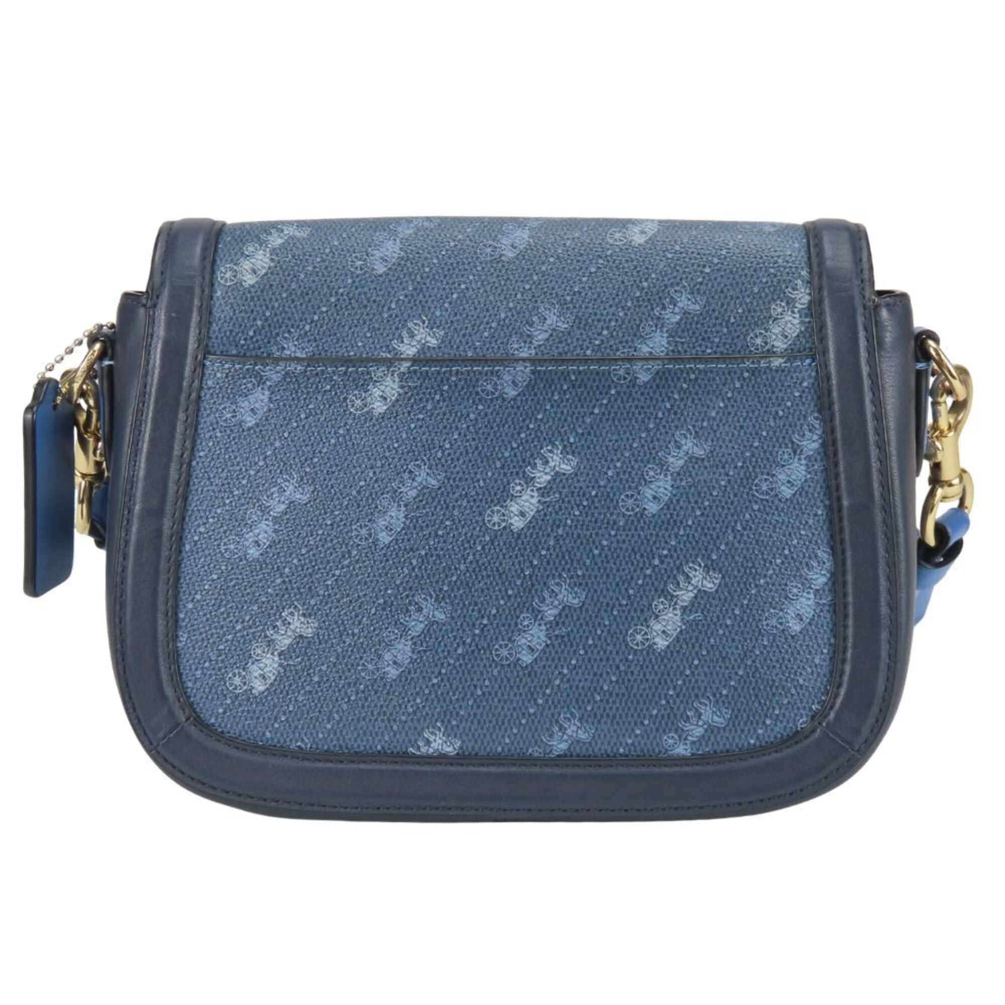 Coach Coach Shoulder Bag Horse & Carriage C4059 Navy Blue Compact Women's COACH Size ONE SIZE - 4 Thumbnail