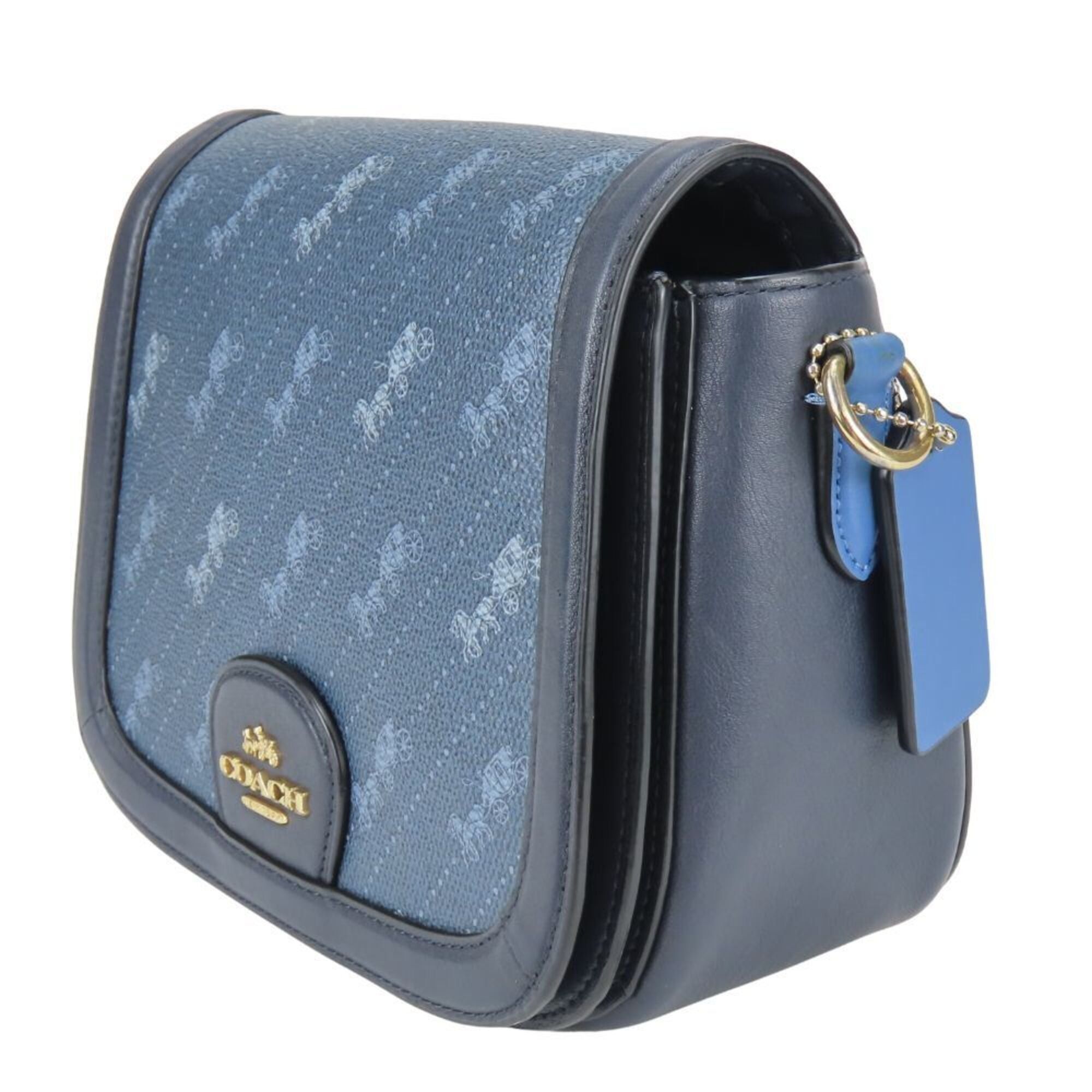 Coach Coach Shoulder Bag Horse & Carriage C4059 Navy Blue Compact Women's COACH Size ONE SIZE - 3 Thumbnail