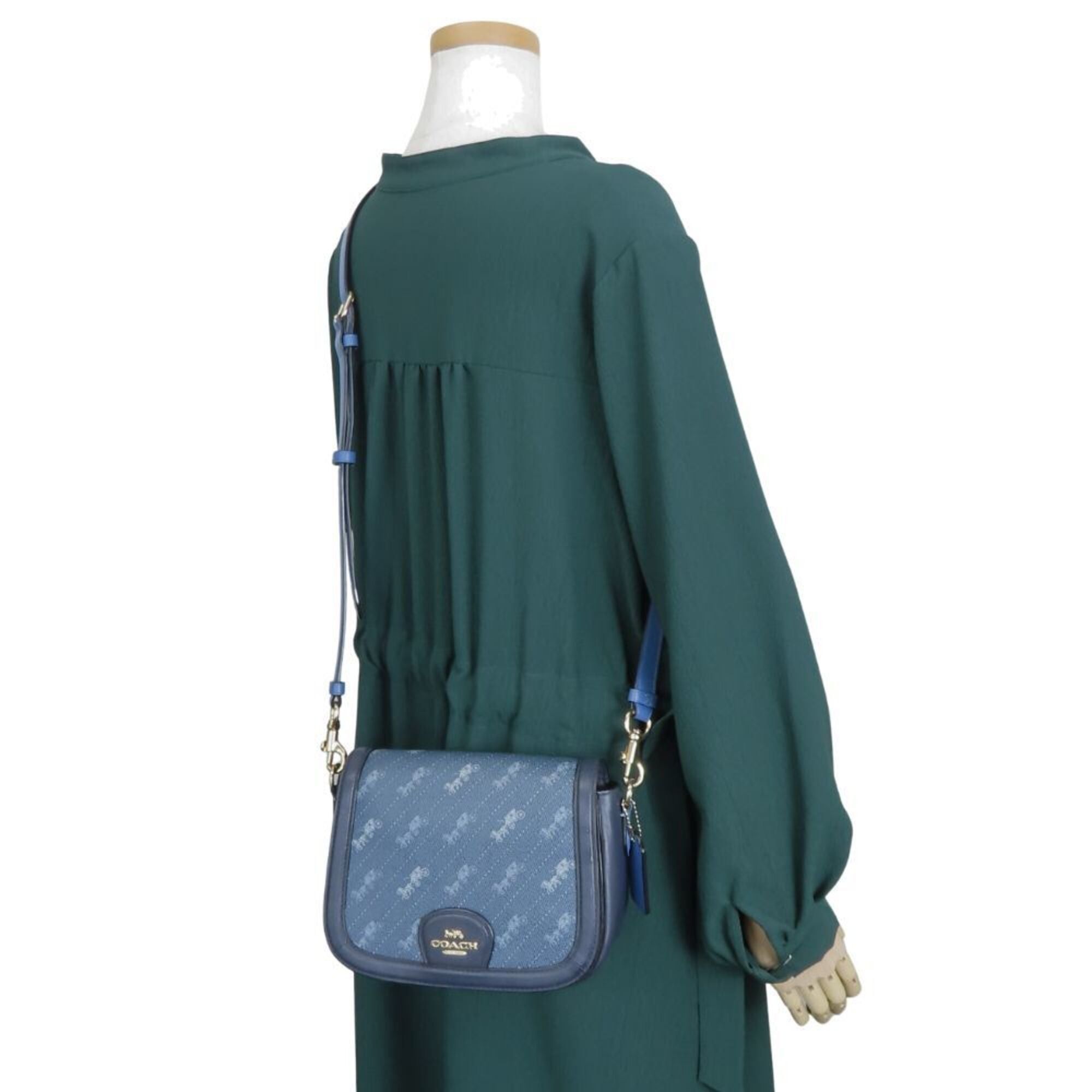 Coach Coach Shoulder Bag Horse & Carriage C4059 Navy Blue Compact Women's COACH Size ONE SIZE - 23 Thumbnail