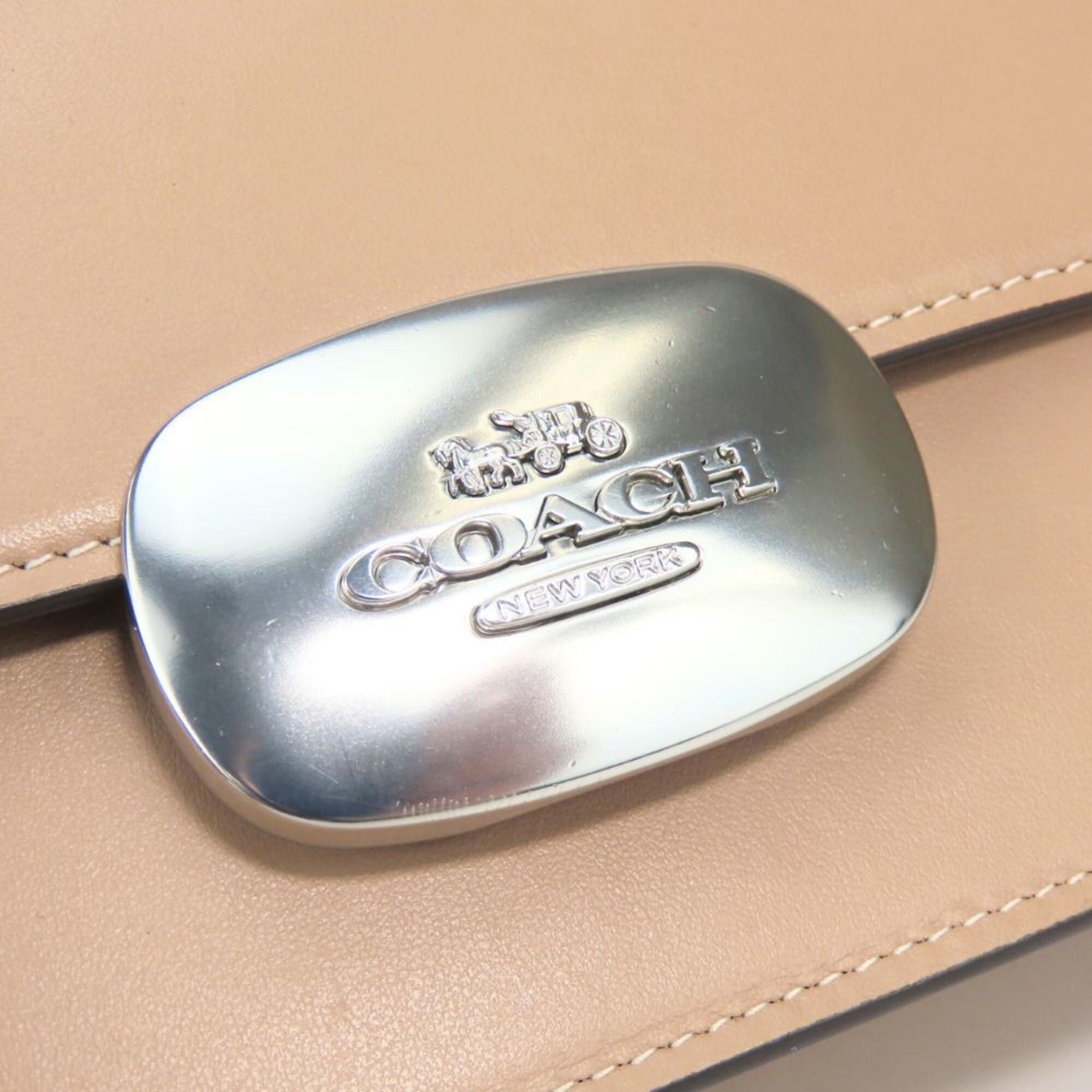 Coach Coach Shoulder Bag CP008 Leather Beige Hardware Chain Women's COACH Size ONE SIZE - 6 Thumbnail