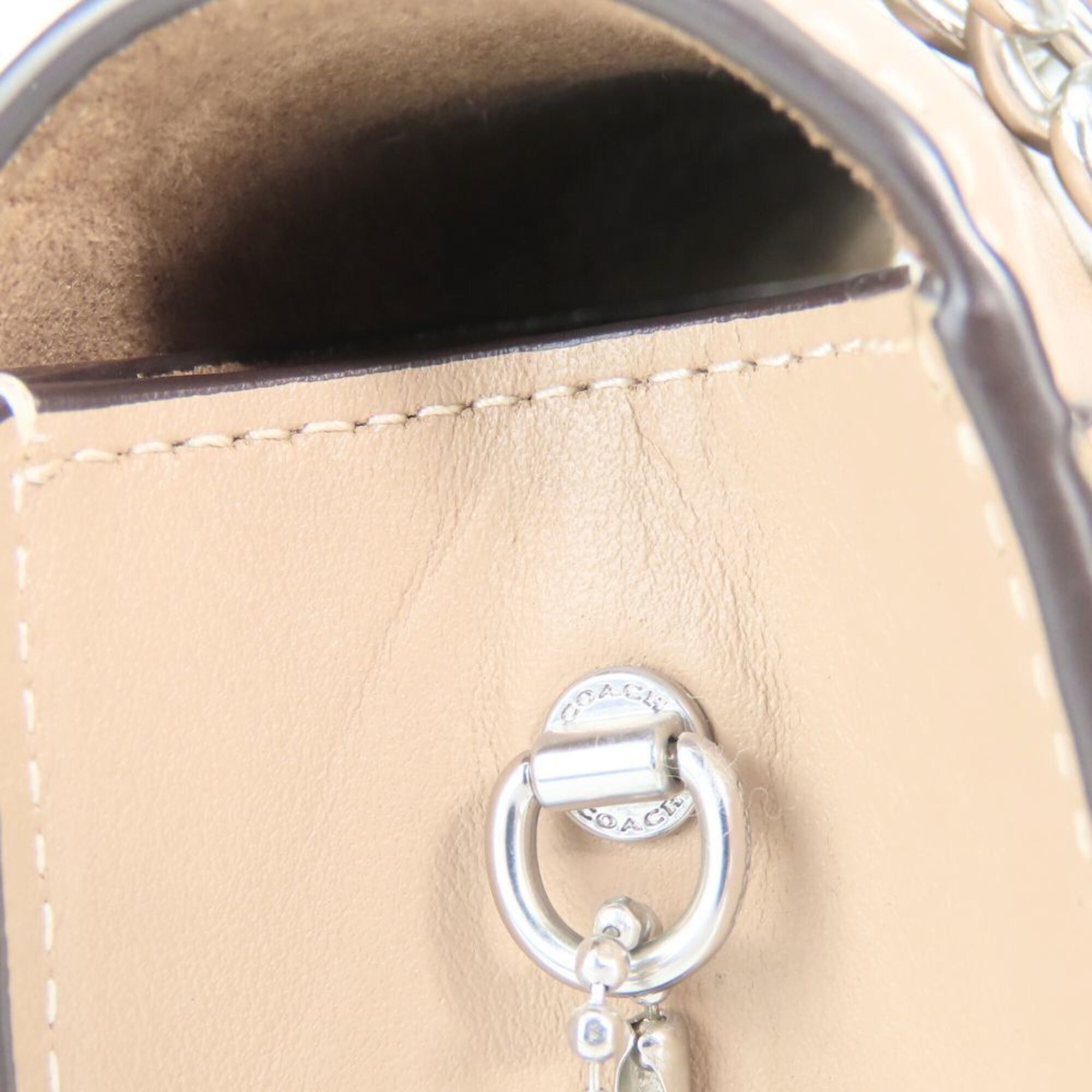 Coach Coach Shoulder Bag CP008 Leather Beige Hardware Chain Women's COACH Size ONE SIZE - 9 Thumbnail