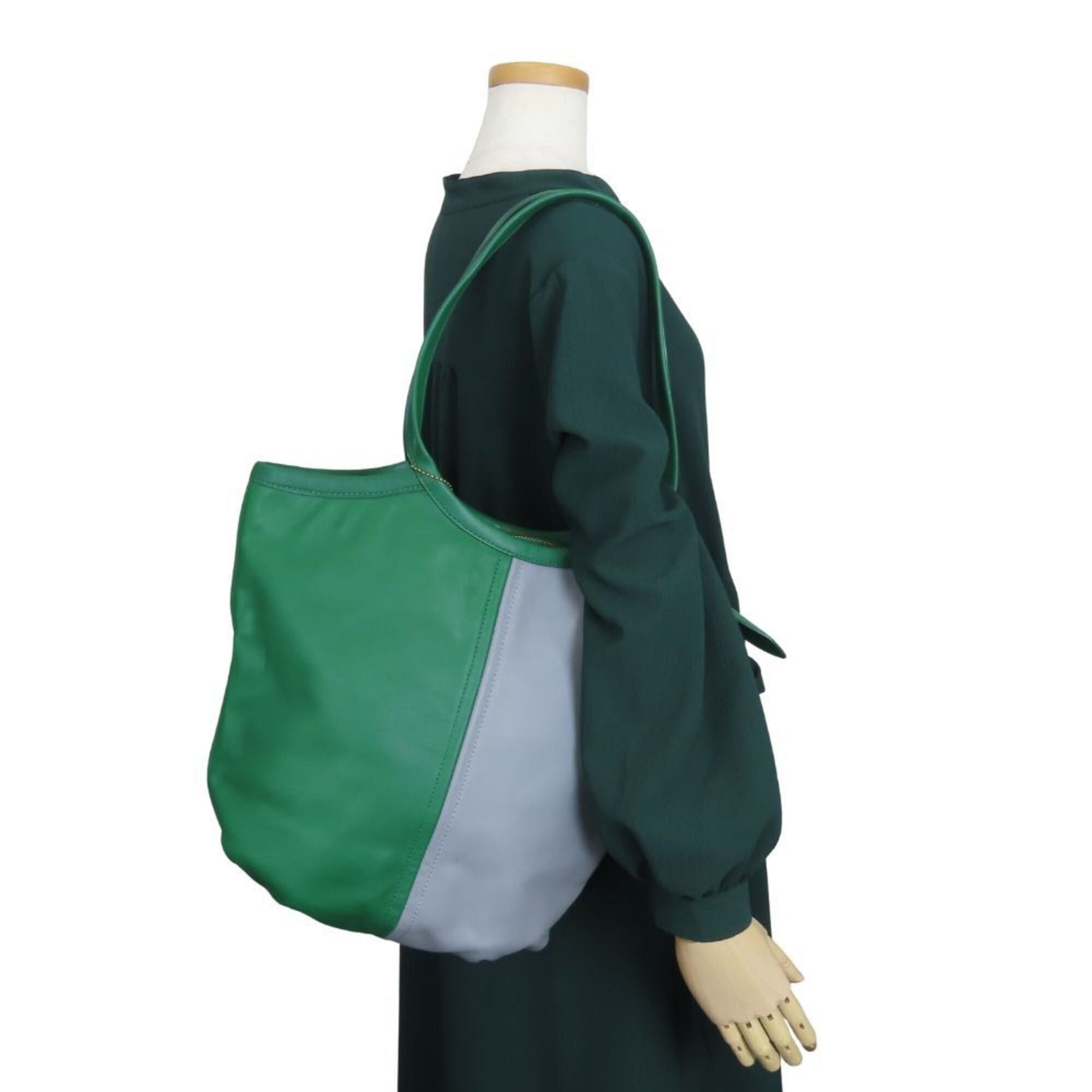 Coach Coach Tote Bag, Bicolor, C2594, Leather, Green/Gray, Women's, COACH Size ONE SIZE - 21 Thumbnail