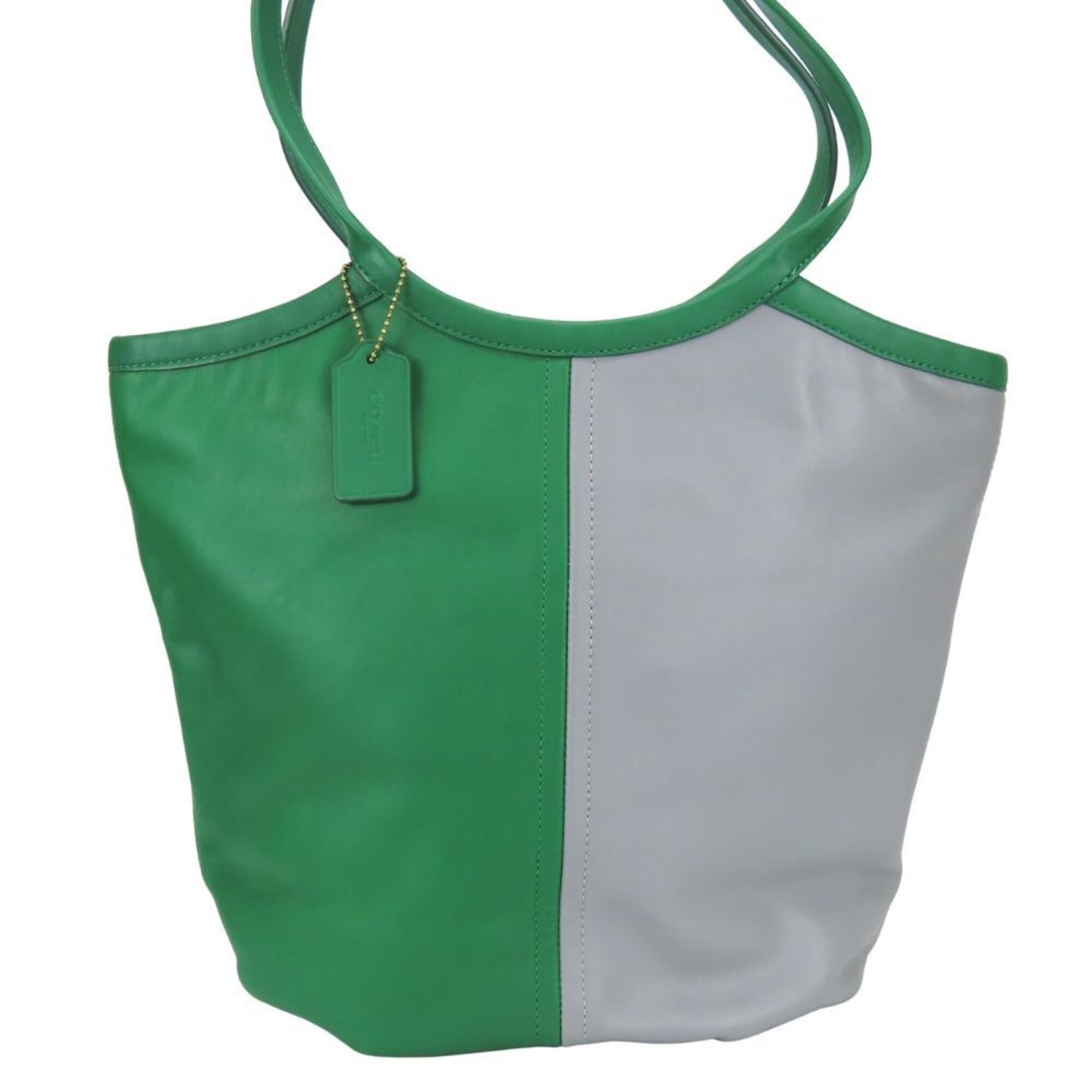 Coach Coach Tote Bag, Bicolor, C2594, Leather, Green/Gray, Women's, COACH Size ONE SIZE - 2 Thumbnail