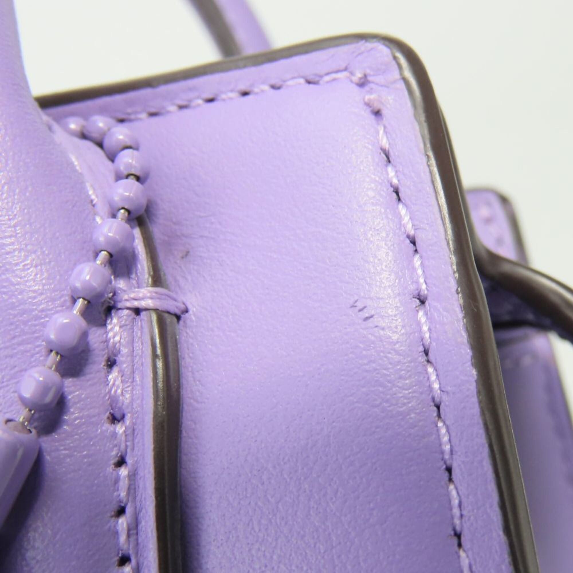 Coach Coach Mini Handbag CO974 Leather Purple 2-Way Shoulder Compact Women's COACH Size ONE SIZE - 13 Thumbnail
