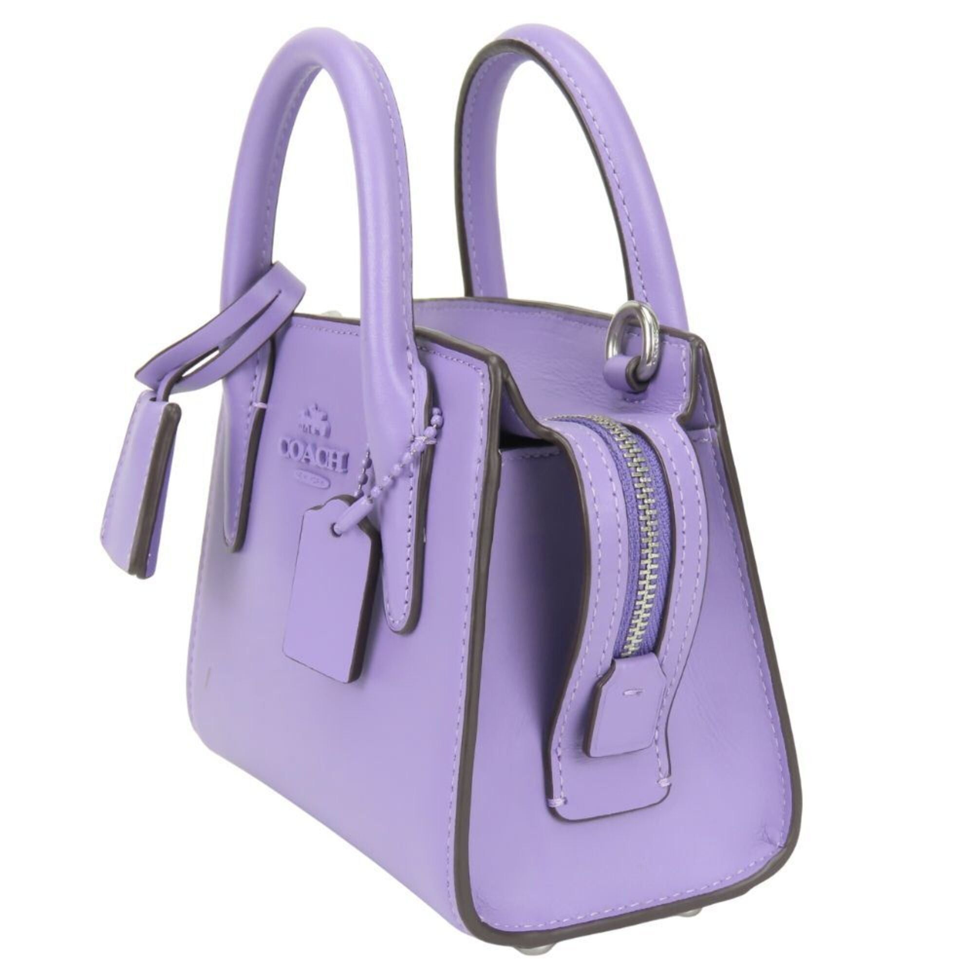 Coach Coach Mini Handbag CO974 Leather Purple 2-Way Shoulder Compact Women's COACH Size ONE SIZE - 3 Thumbnail