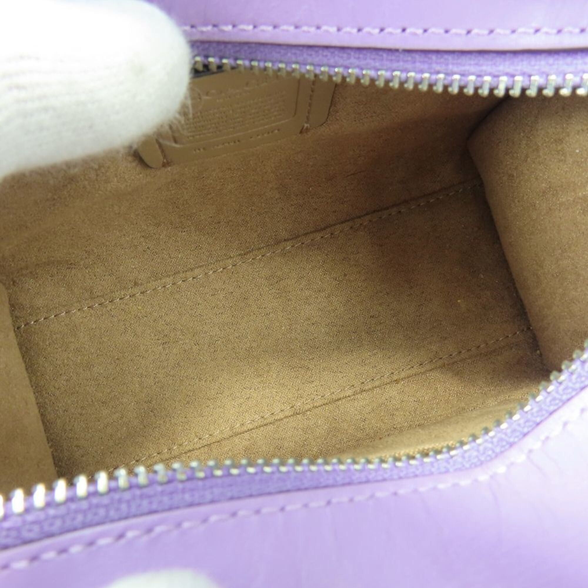 Coach Coach Mini Handbag CO974 Leather Purple 2-Way Shoulder Compact Women's COACH Size ONE SIZE - 15 Thumbnail
