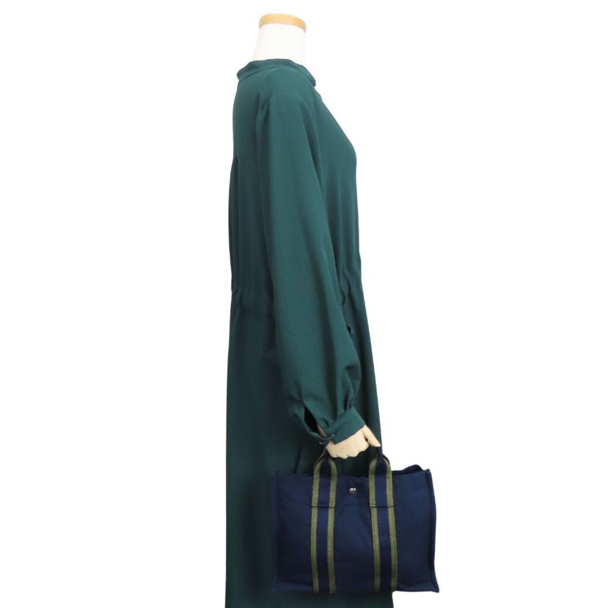 Hermes Hermes Fourre-Tout PM Canvas Tote Bag, Navy Olive, Women's Size ONE SIZE - 23 Thumbnail