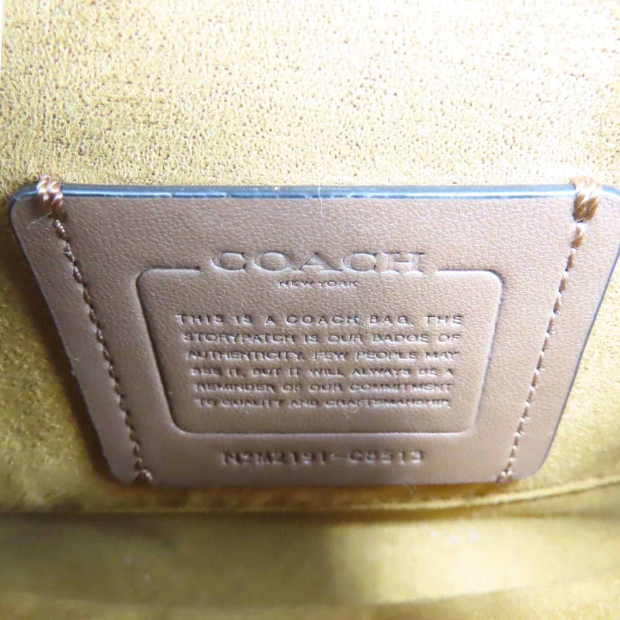 Coach Coach Signature Handbag C8513 Fringe Canvas Leather Navy Brown 2-Way Shoulder Bag for Women COACH Size ONE SIZE - 23 Thumbnail