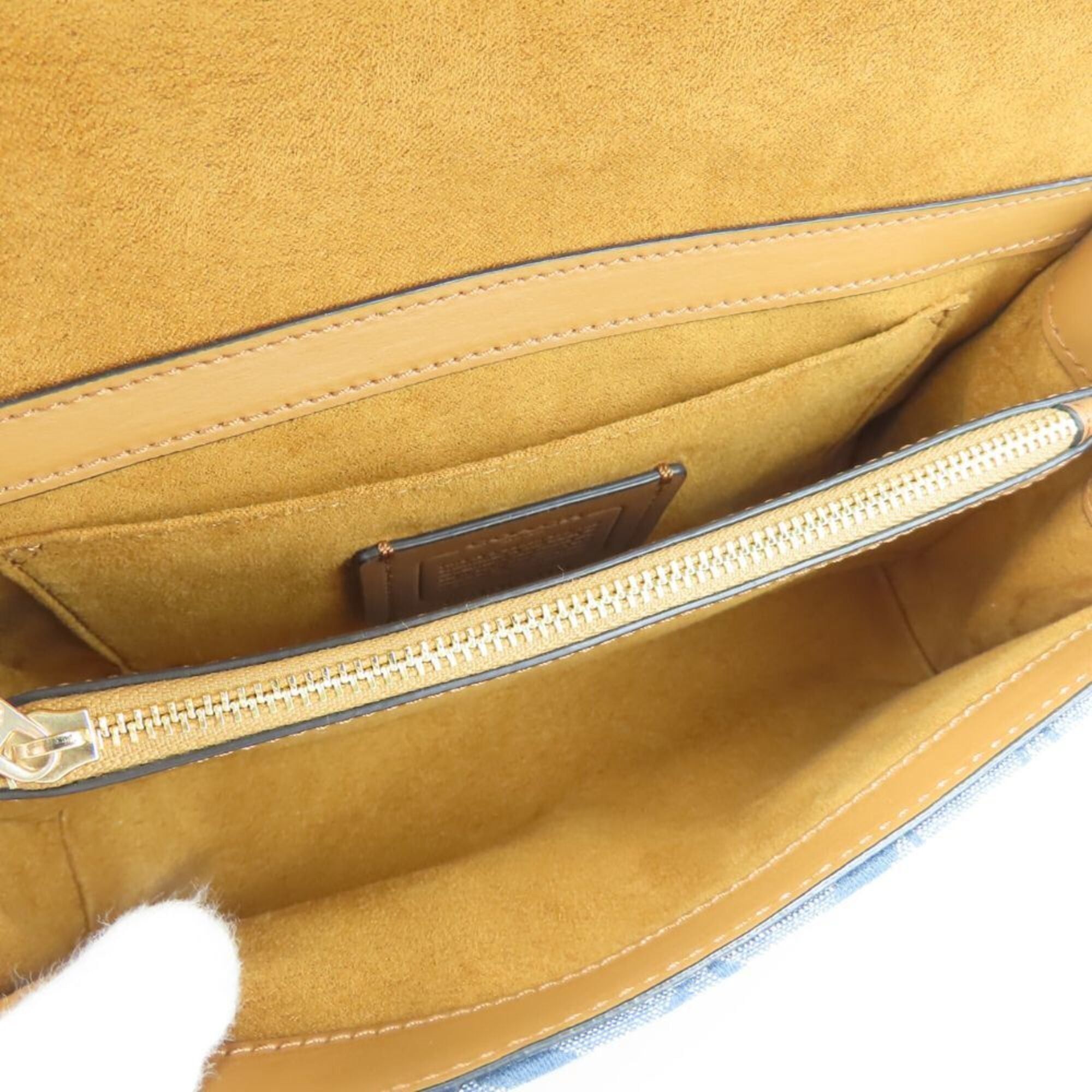 Coach Coach Signature Handbag C8513 Fringe Canvas Leather Navy Brown 2-Way Shoulder Bag for Women COACH Size ONE SIZE - 22 Thumbnail