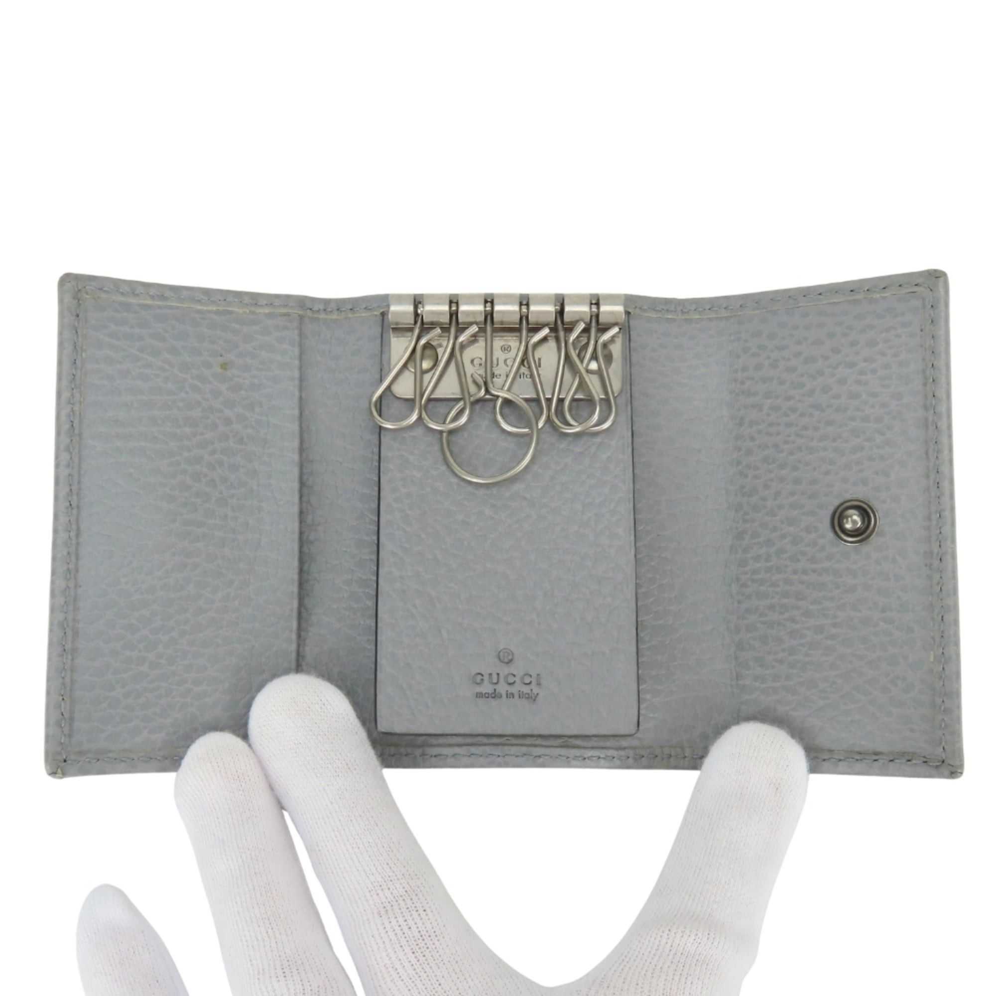 Gucci Gucci GG Marmont Key Case 456118 Leather Gray 6-Key Holder for Women GUCCI Size ONE SIZE - 15 Thumbnail