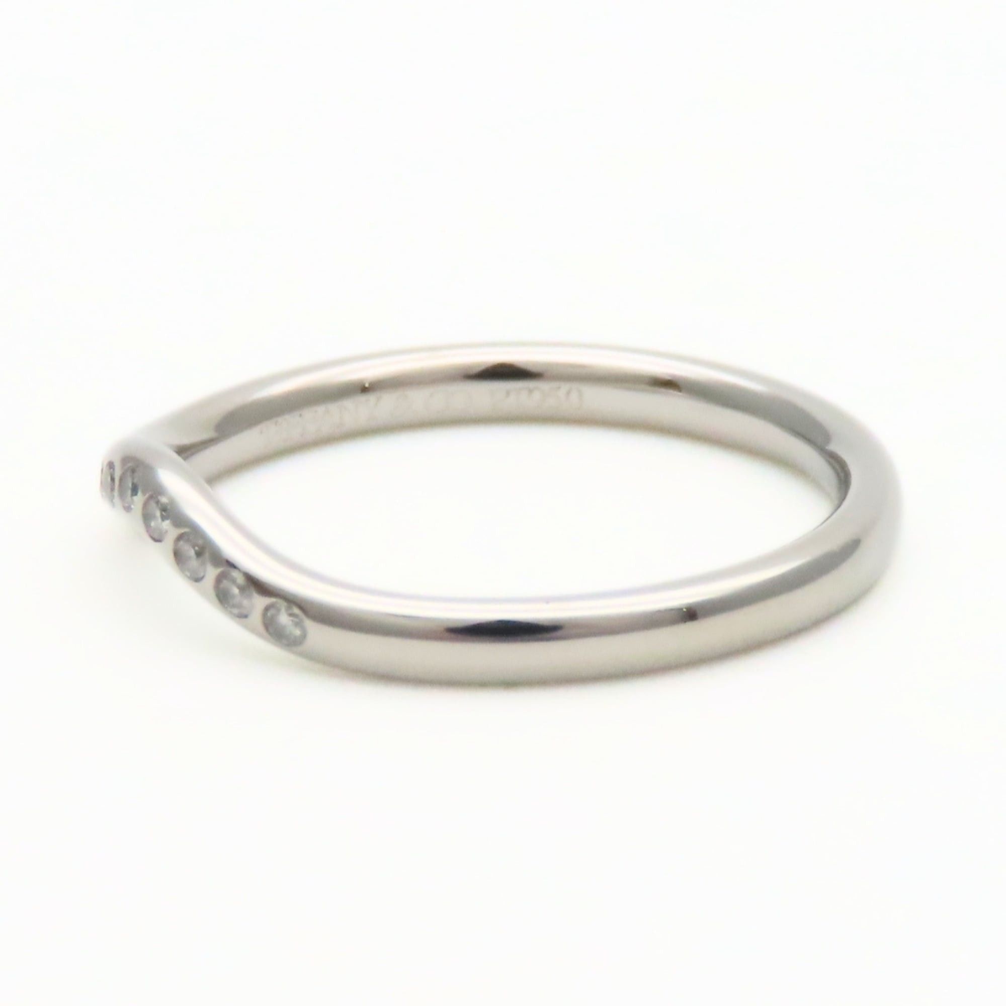 Tiffany & Co. Tiffany & Co. Curved Band Ring, Platinum 950, Diamond, Approx. 3.19g, Elsa Peretti Design, 9PD, Women's. Size ONE SIZE - 4 Thumbnail