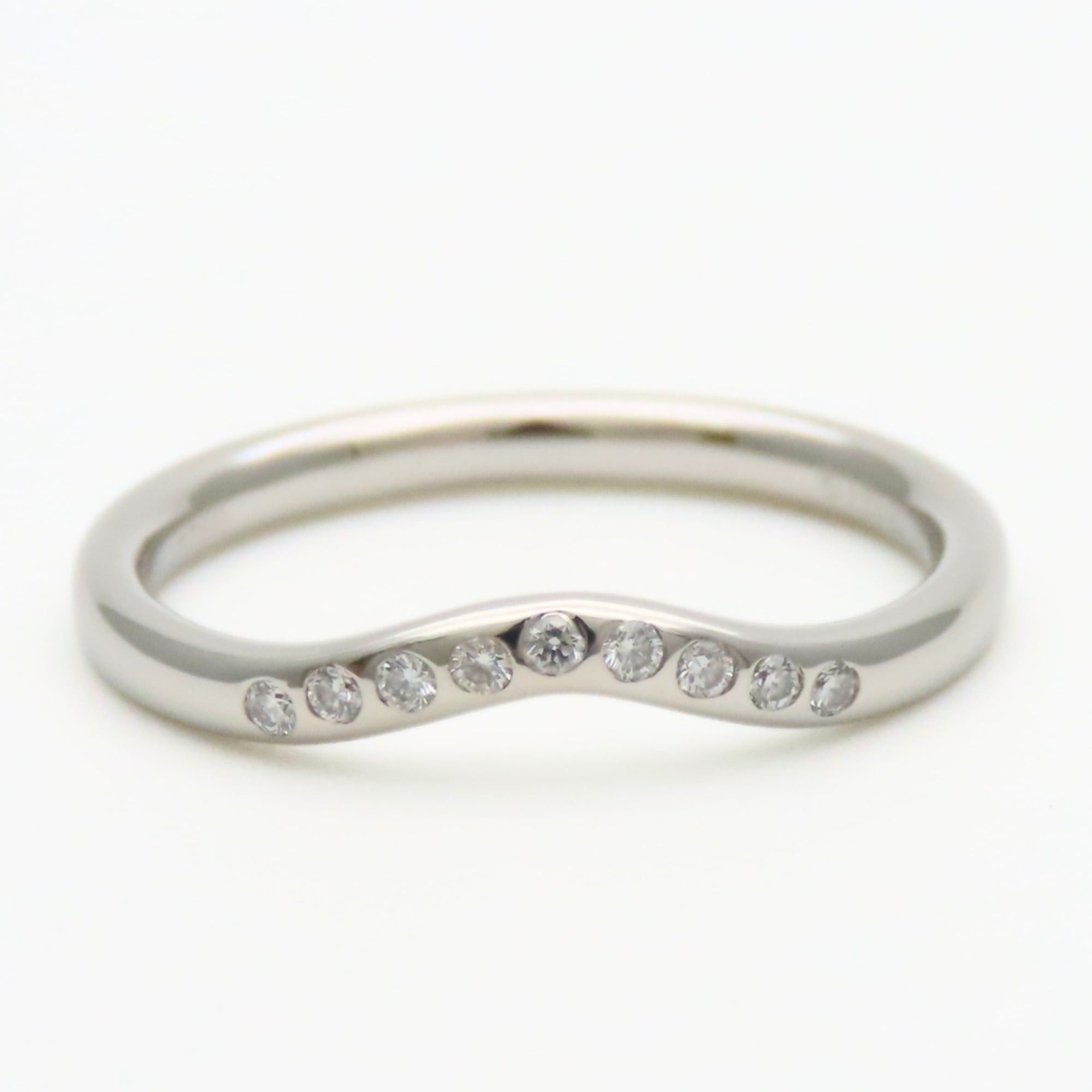 Tiffany & Co. Tiffany & Co. Curved Band Ring, Platinum 950, Diamond, Approx. 3.19g, Elsa Peretti Design, 9PD, Women's. Size ONE SIZE - 3 Thumbnail