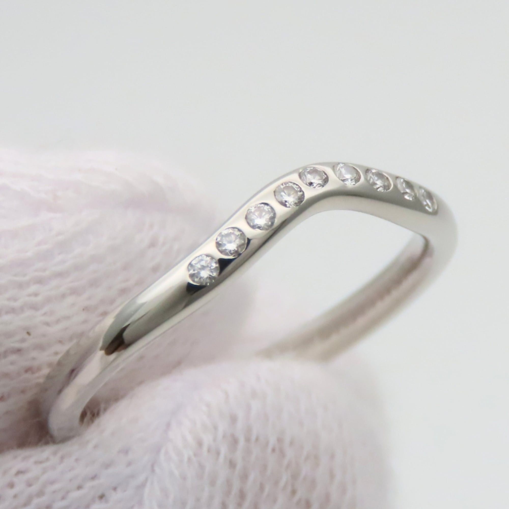Tiffany & Co. Tiffany & Co. Curved Band Ring, Platinum 950, Diamond, Approx. 3.19g, Elsa Peretti Design, 9PD, Women's. Size ONE SIZE - 8 Thumbnail