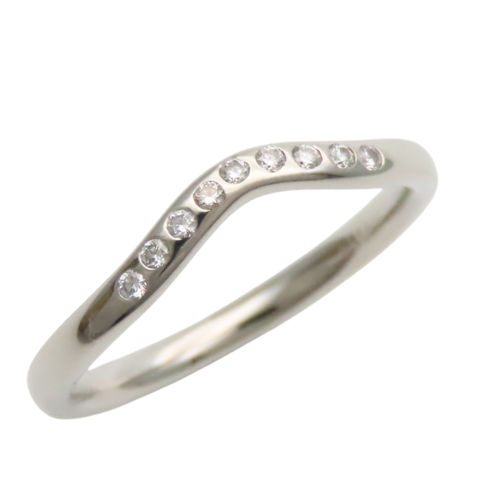 Tiffany & Co. Tiffany & Co. Curved Band Ring, Platinum 950, Diamond, Approx. 3.19g, Elsa Peretti Design, 9PD, Women's. Size ONE SIZE - 2 Thumbnail