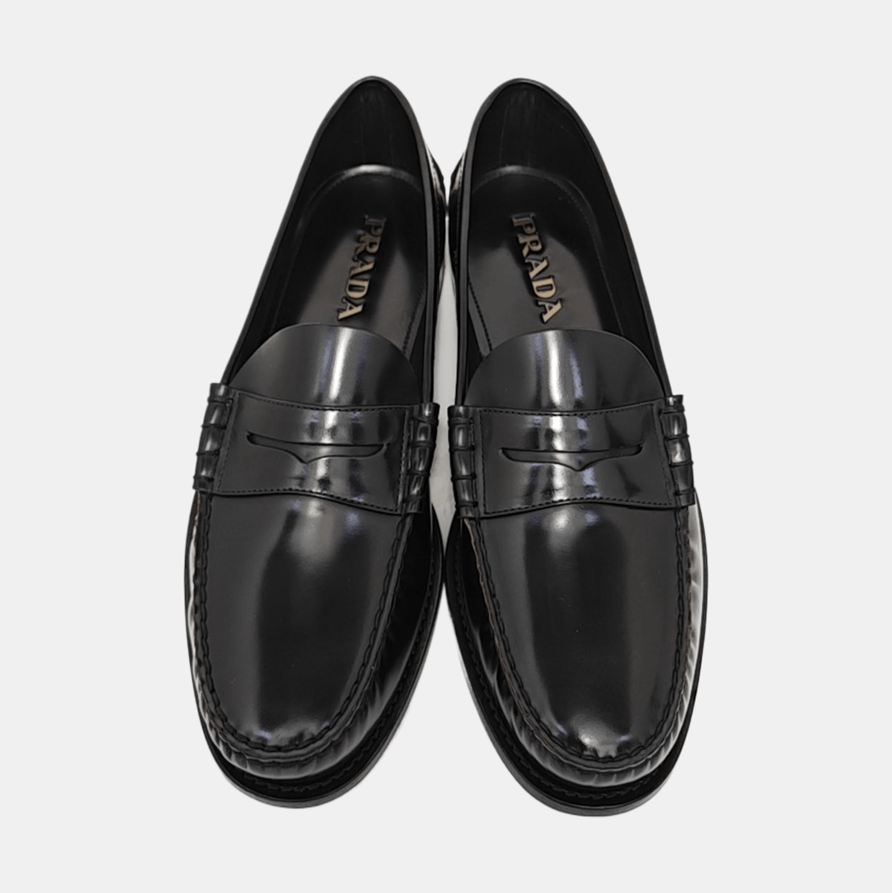 Prada Prada Polished Leather Penny Loafers US 10.5 Size US 10.5 / EU 43-44 - 3 Thumbnail